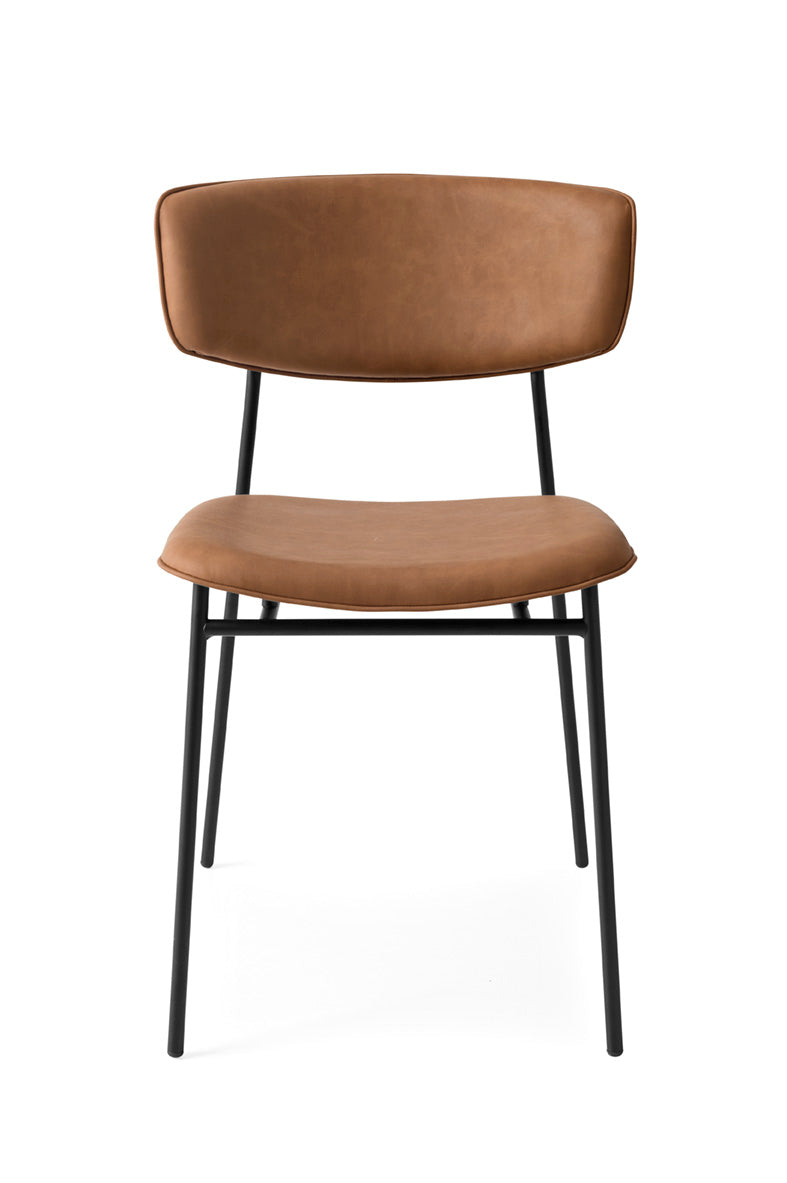 Polsterstuhl FIFTIES mit schwarzem Gestell