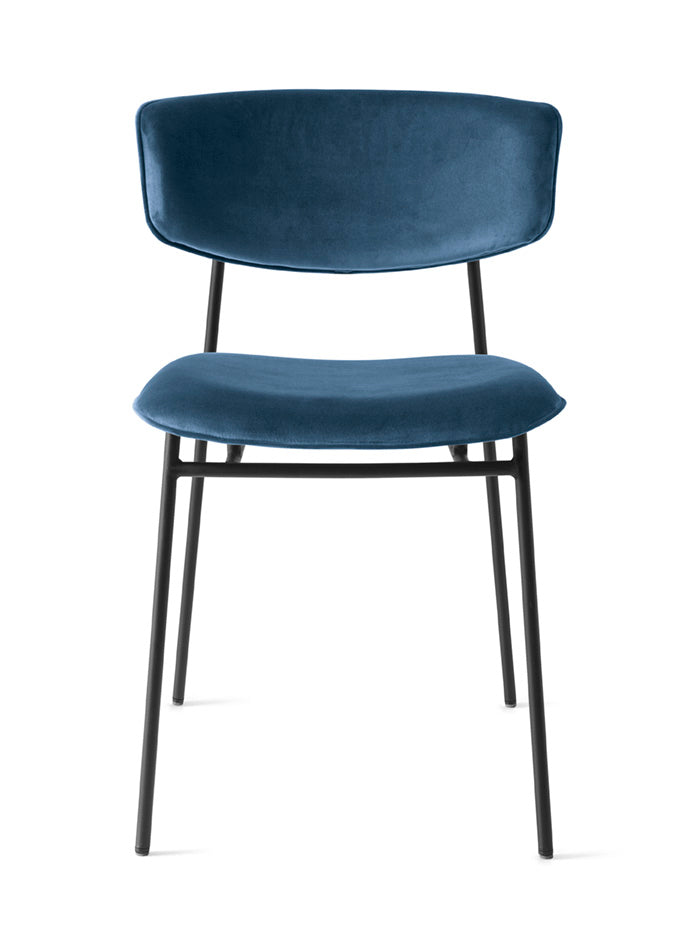 Polsterstuhl FIFTIES mit schwarzem Gestell