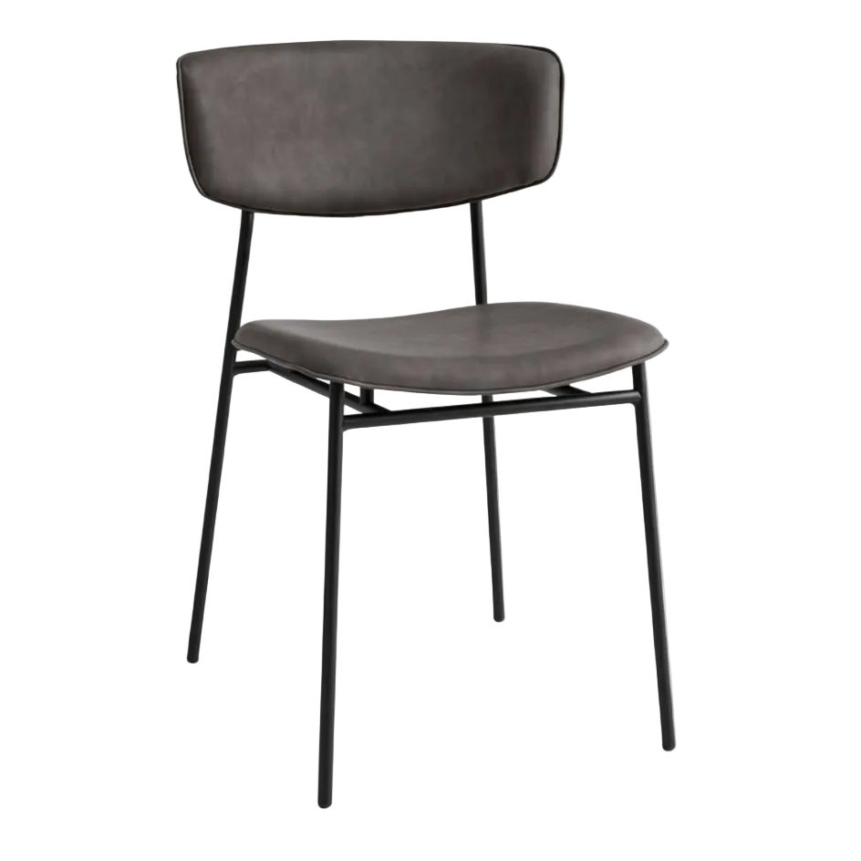 Polsterstuhl FIFTIES mit schwarzem Gestell