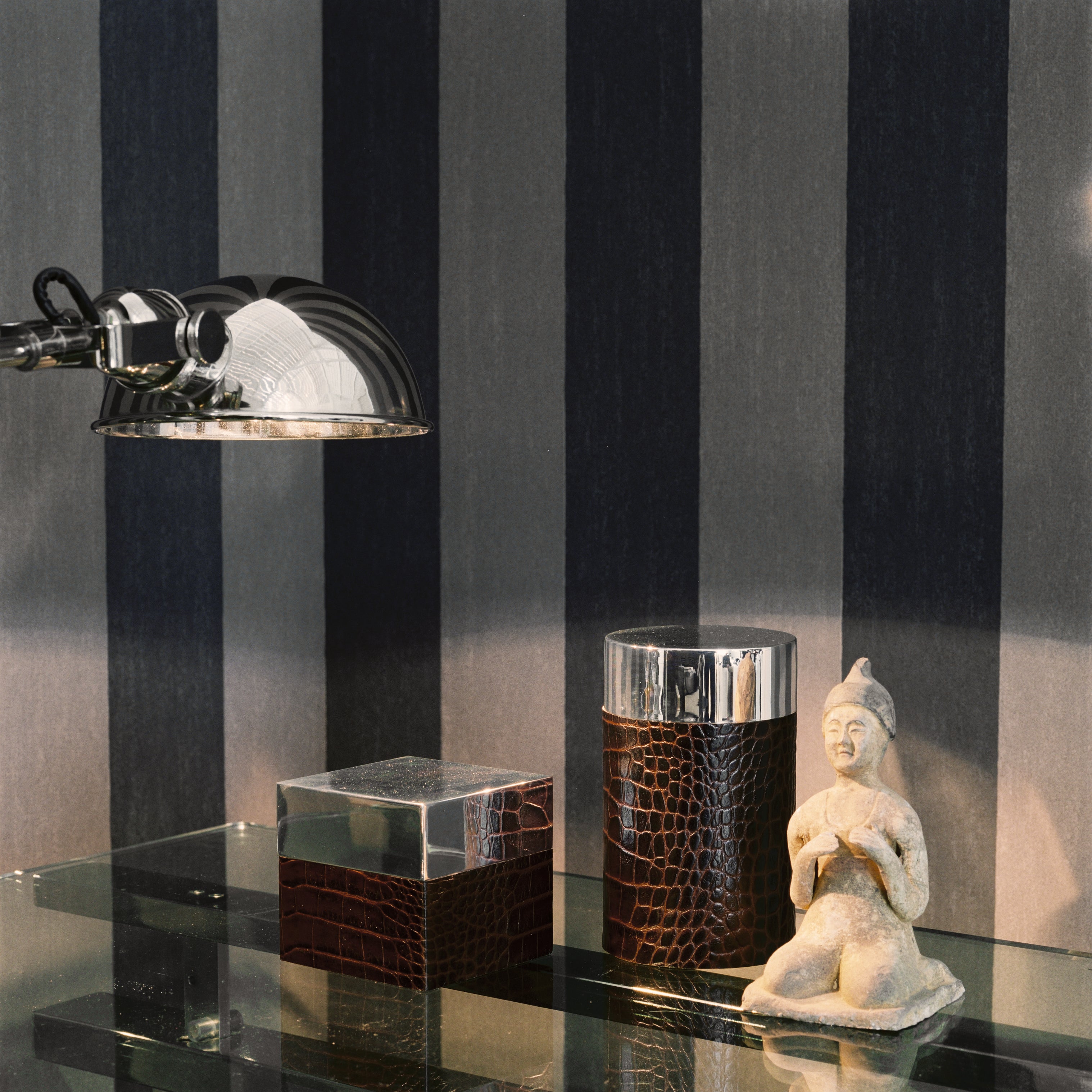 Structuurverf die canvas imiteert met een gestreept patroon STRIPE zandkleurig met beige