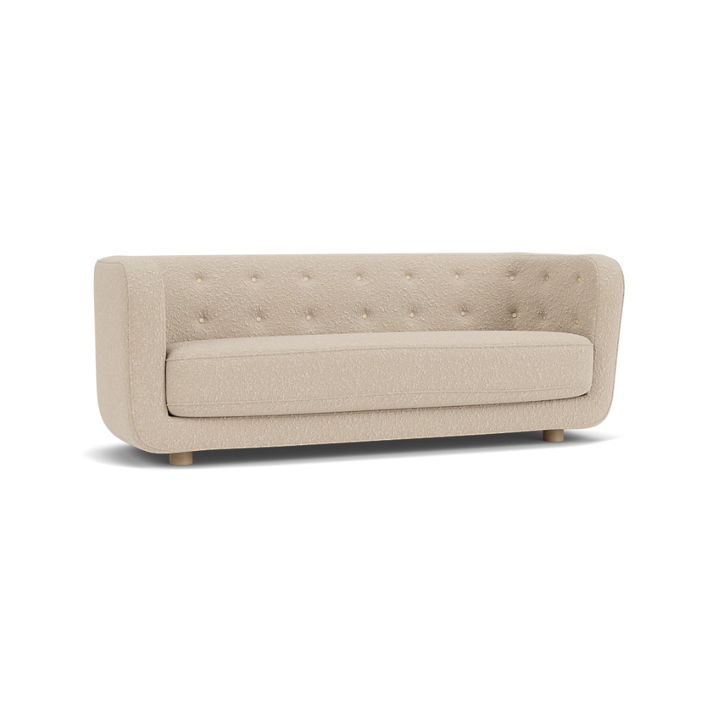 VILHELM Sofa in Beige with Oak Base