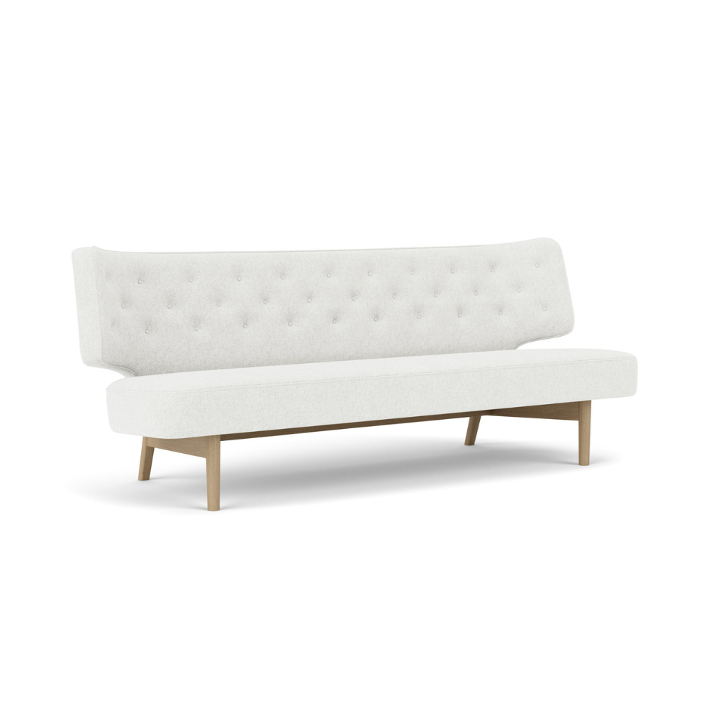 Sofa 2-zits RADIOHUS lichtgrijs met eiken basis