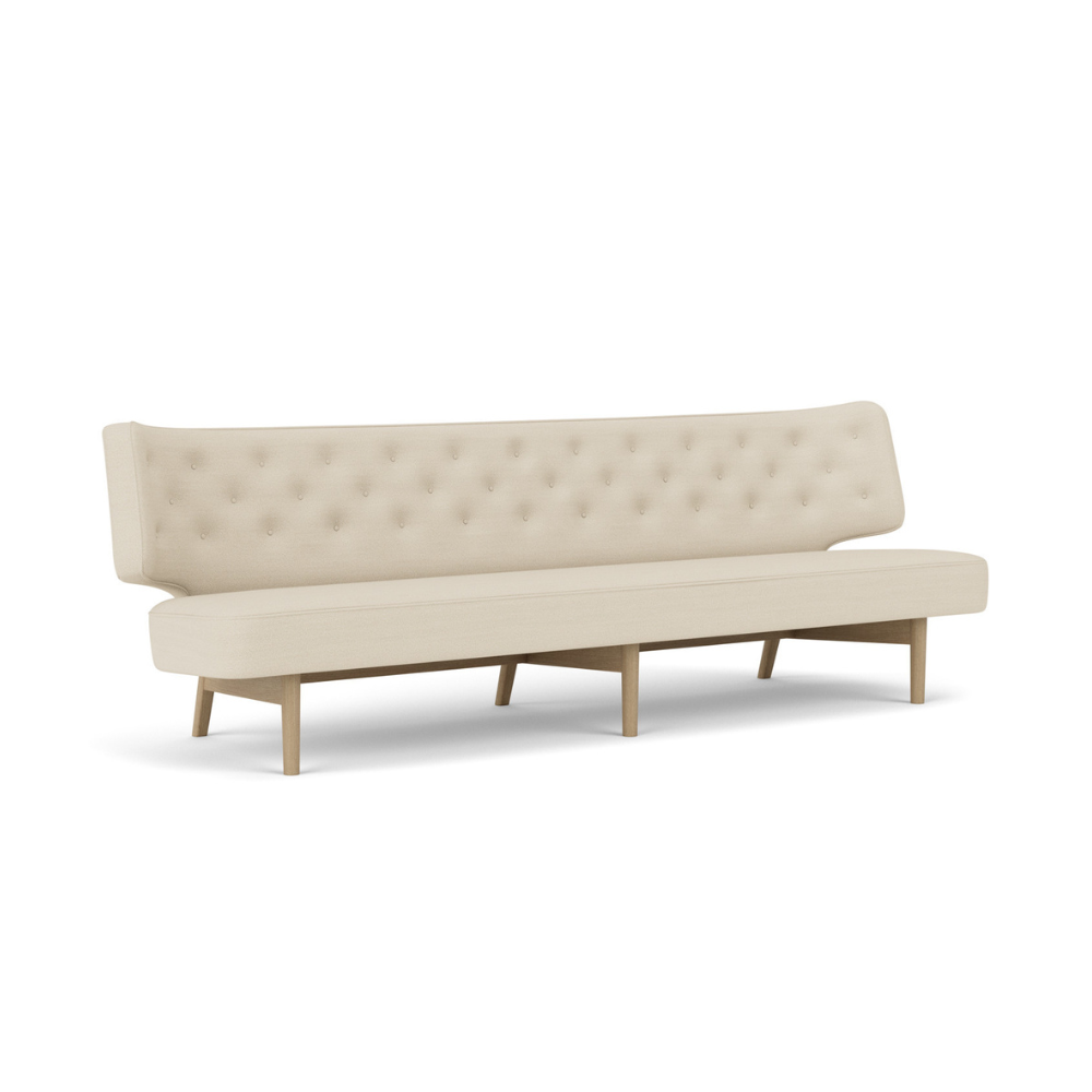 3-seater Sofa RADIOHUS beige with oak base