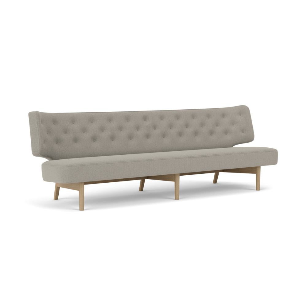 3-seater Sofa RADIOHUS gray with oak base