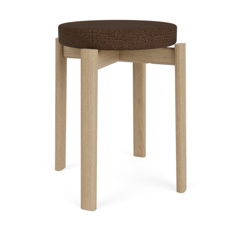 PASSAGE stool brown with oak base