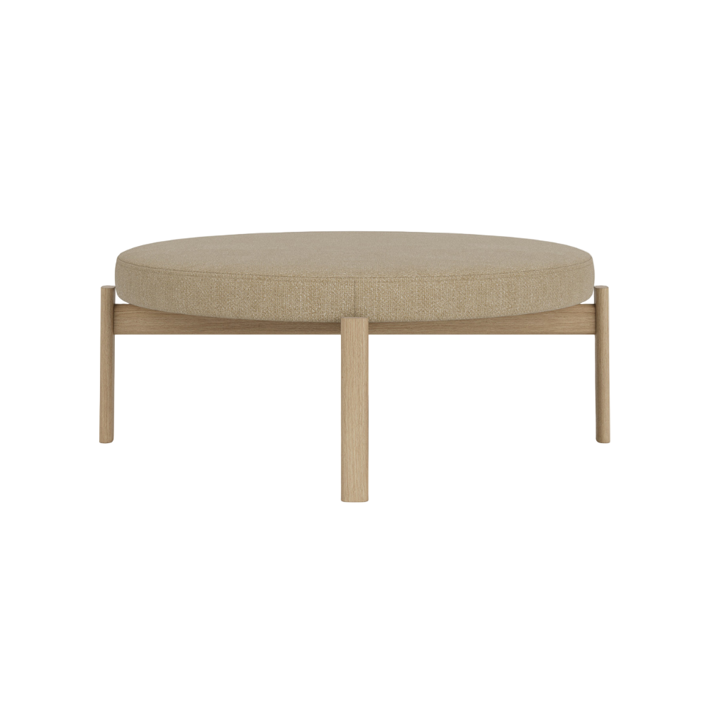 Puf PASSAGE beige mit Eichenbasis