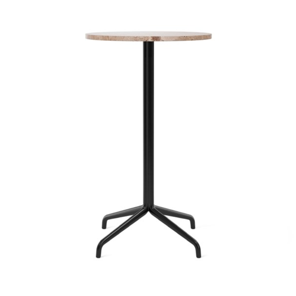 HARBOUR beige stone round bar table
