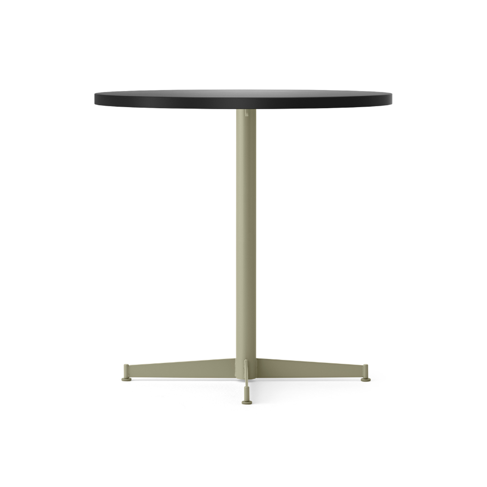 NOOK black round café table with oak veneer and olive base