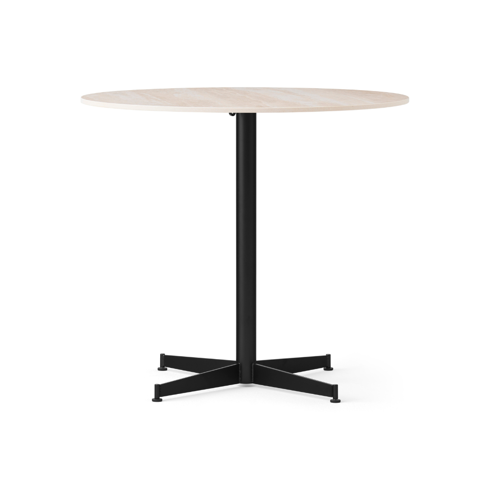 NOOK round café table sand ceramic with black base