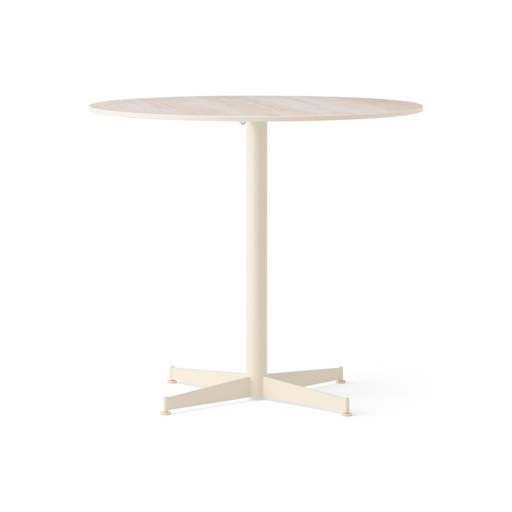 NOOK round café table sand ceramic with cream base
