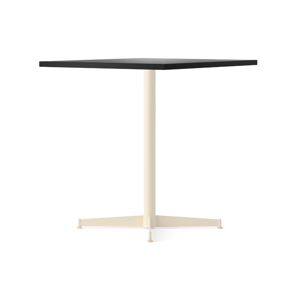 NOOK black café table with oak veneer and cream base