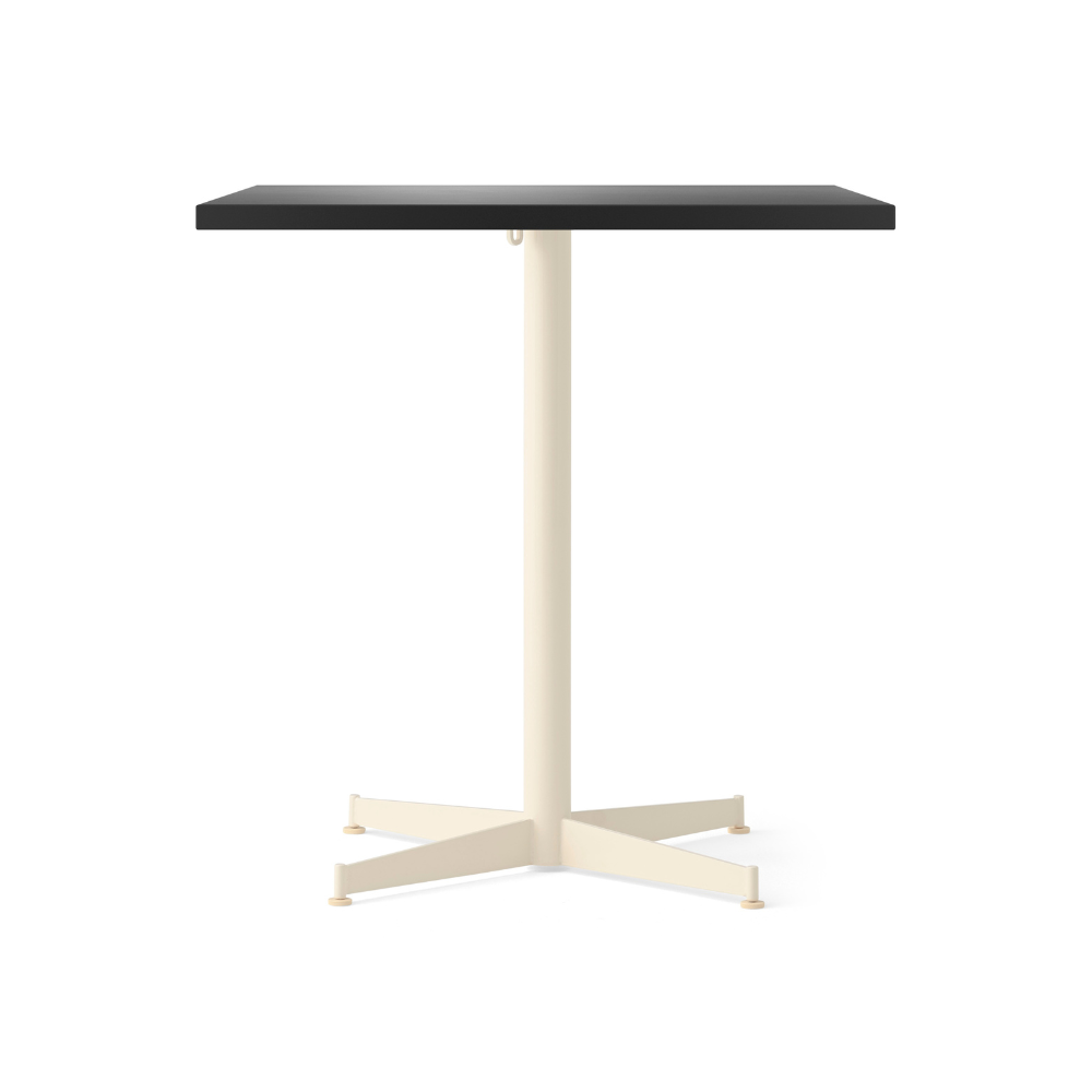 NOOK black café table with oak veneer and cream base