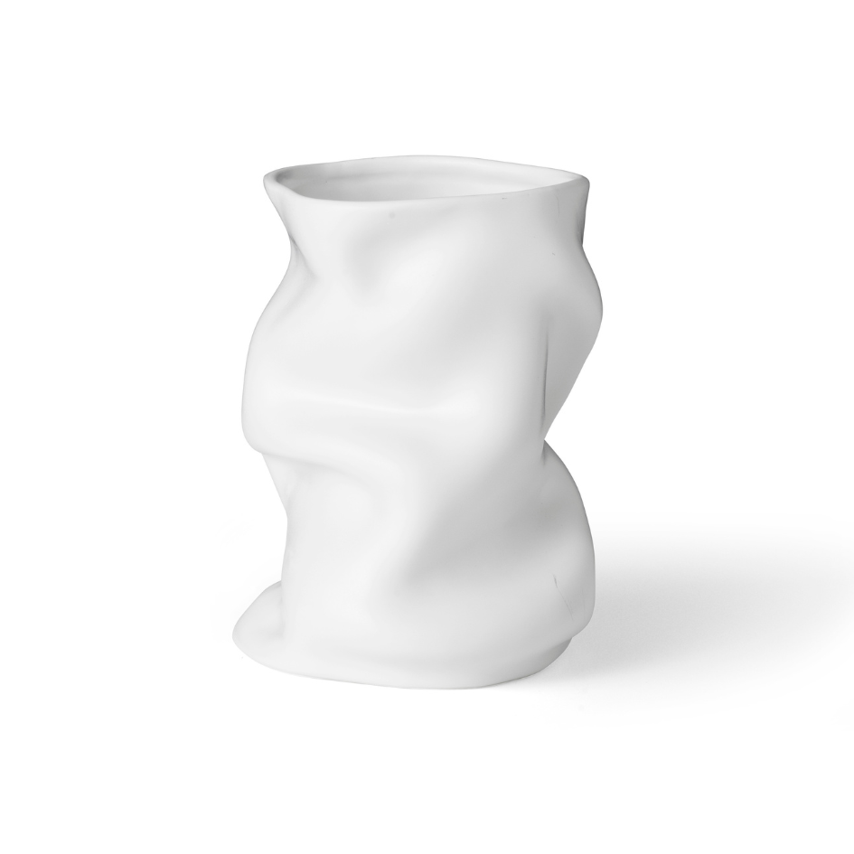 COLLAPSE vase white ceramic