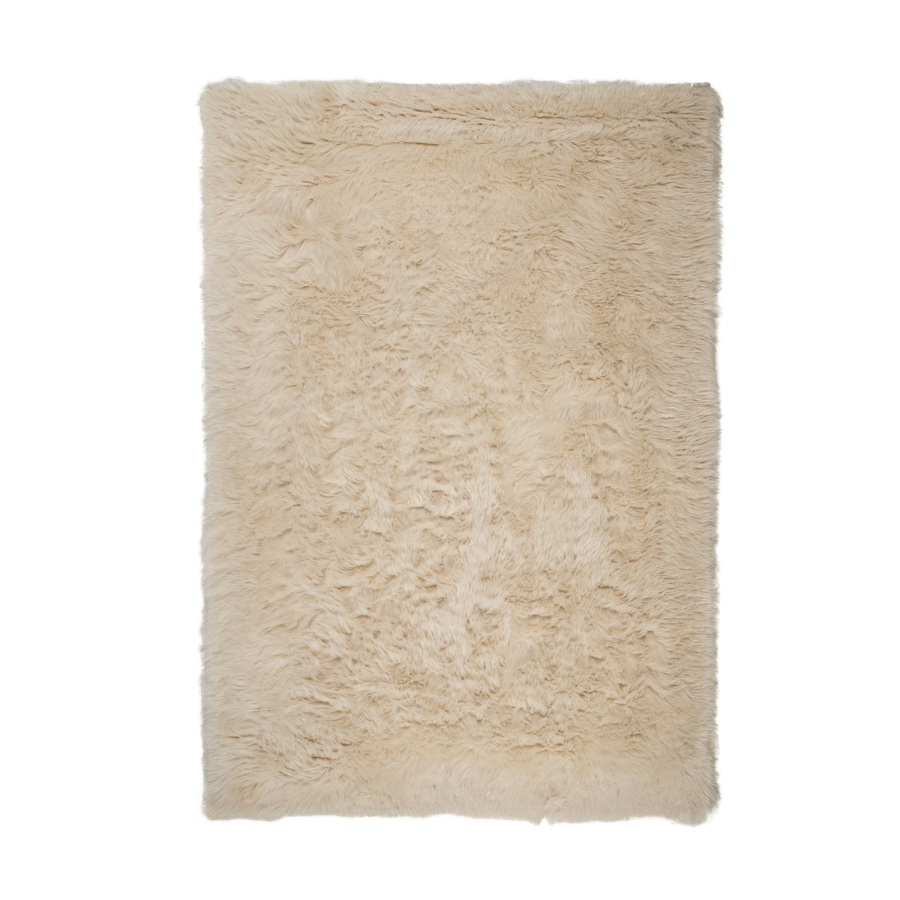 LASKA Beige Carpet with Long Pile