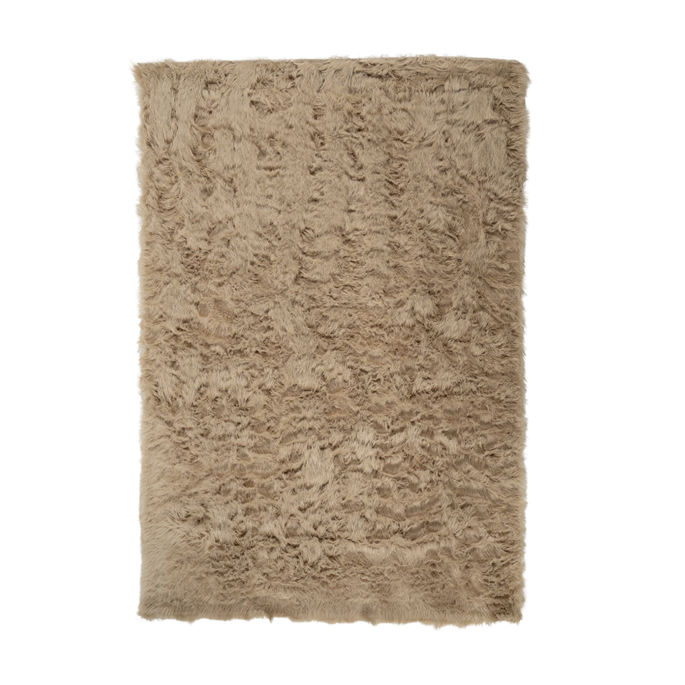 Teppich LASKA taupe mit langem Flor