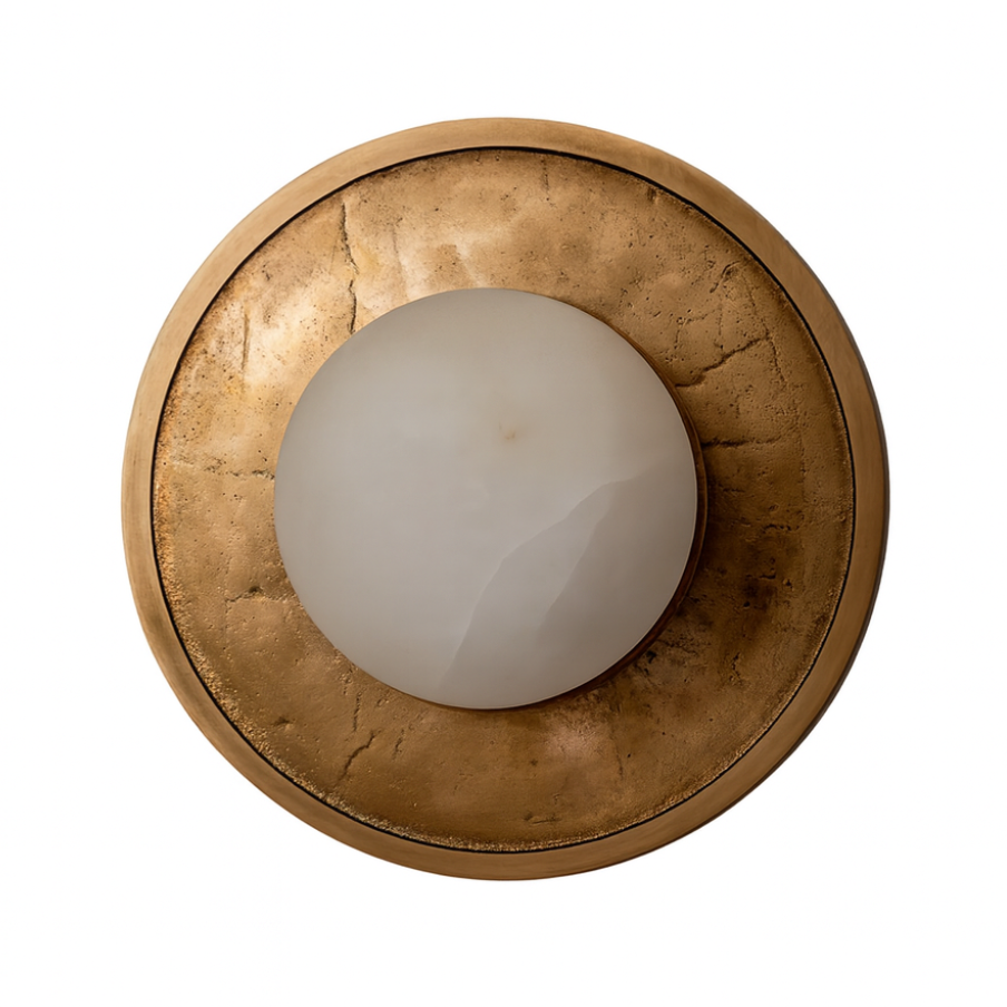 Plafon alabaster FULL MOON gebürstetes Messing