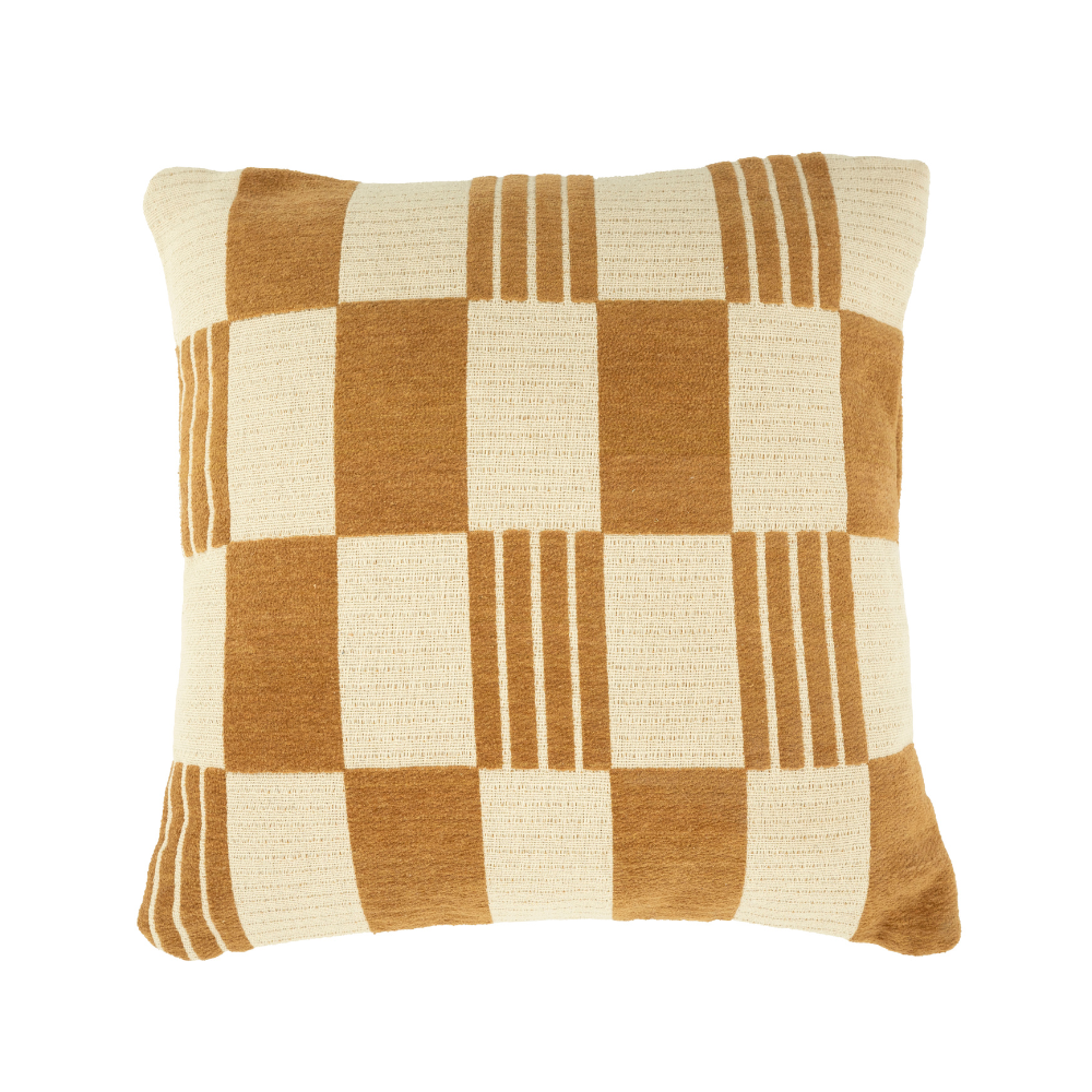 Kissen TWIST senfgelb mit beige