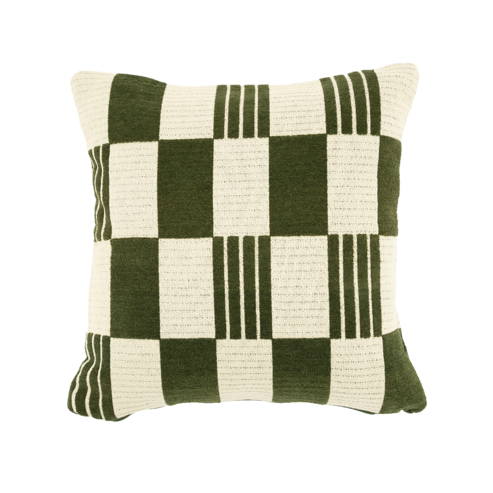 TWIST pillow green with beige