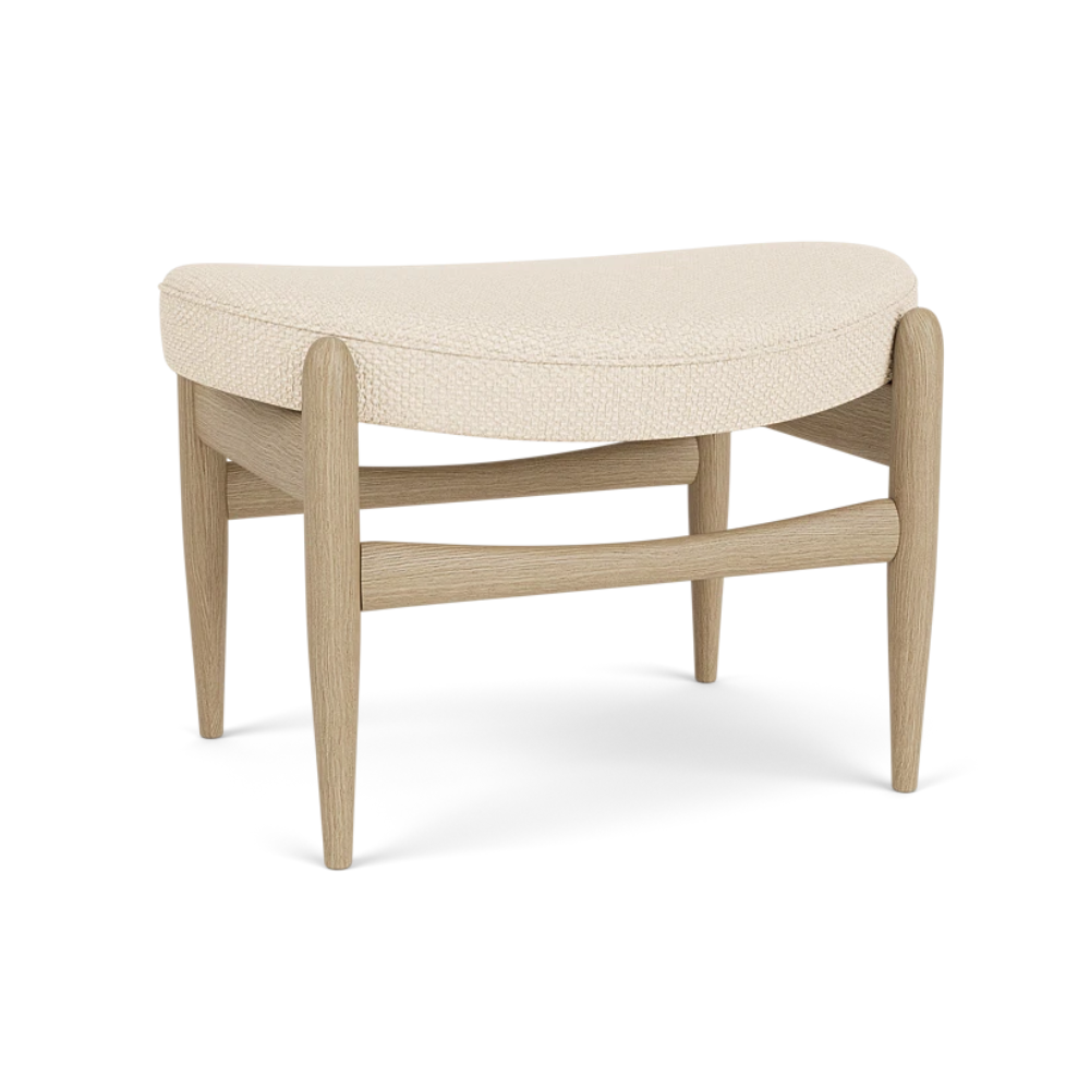 ELIZABETH cream footrest with oak base