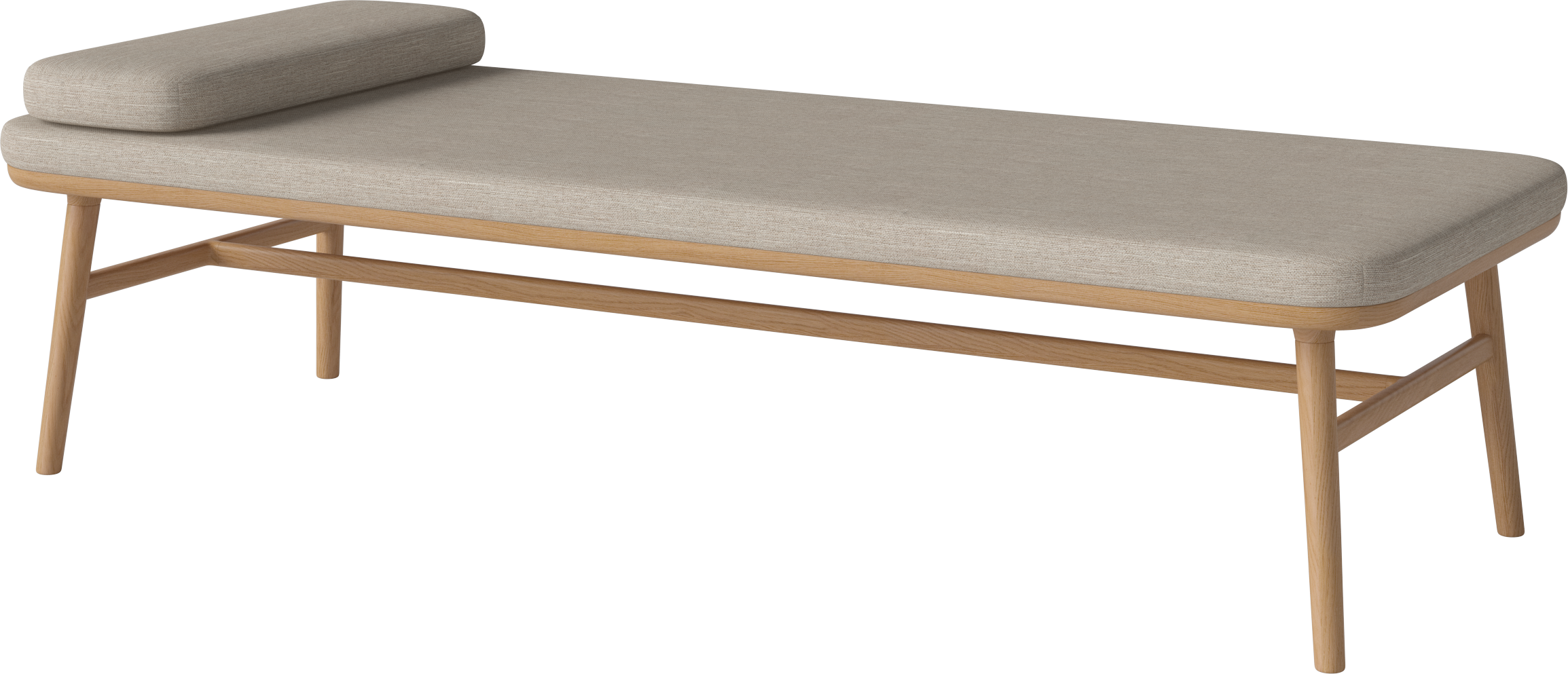 Gestoffeerde Szezlong FLOR met eikenhouten basis