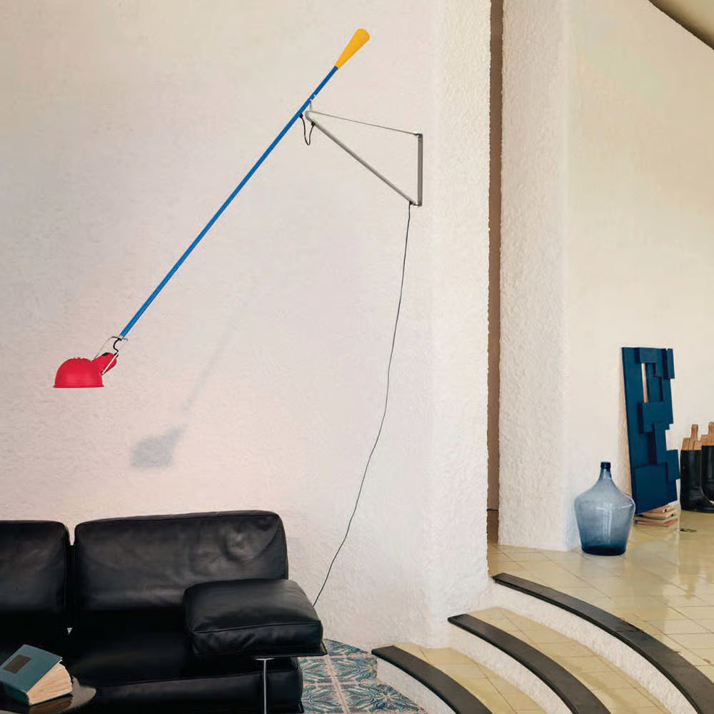 Wandlamp met arm 265 CHROMATICA rood met blauw en geel