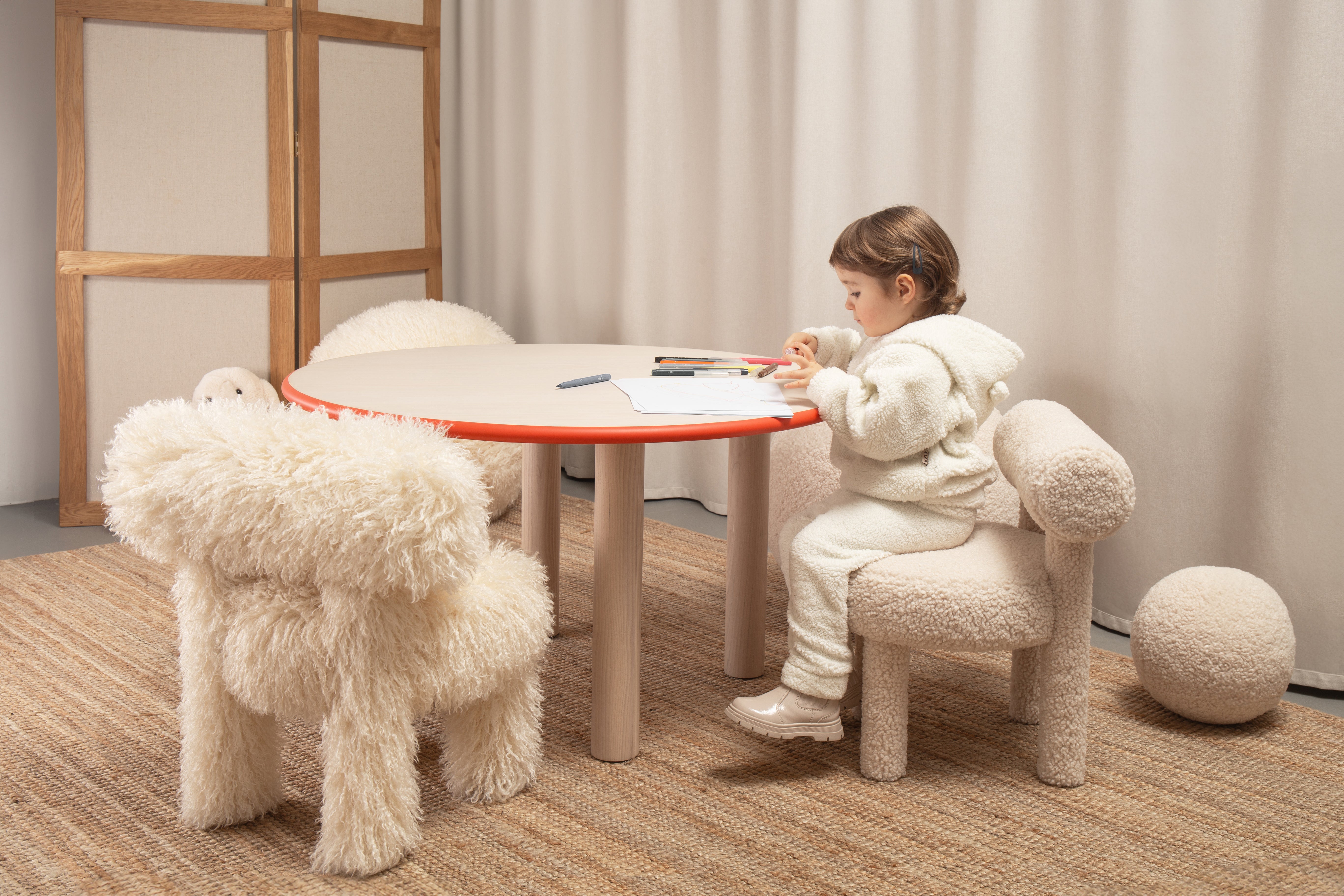 Krzesło dziecięce BABY GROPIUS CS1 - FLUFFY EDITION sztuczne futerko do jadalni