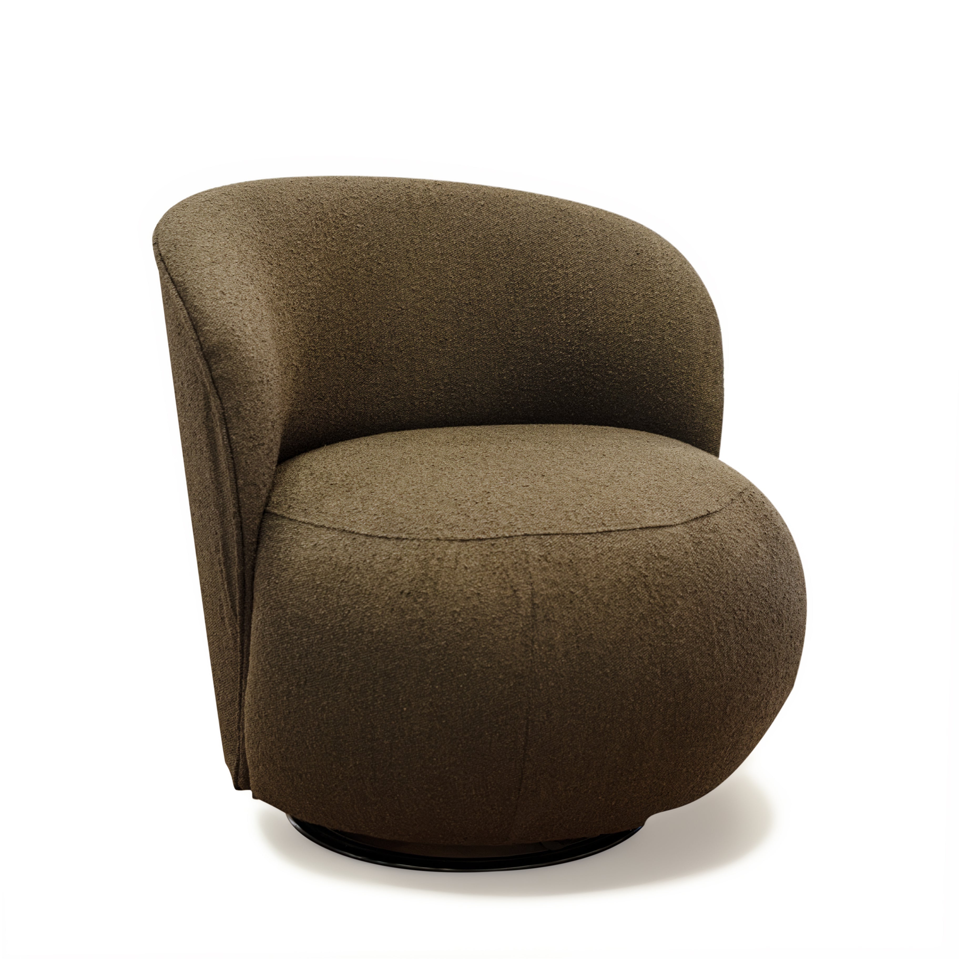 Draaistoel MILO in chocolade boucle