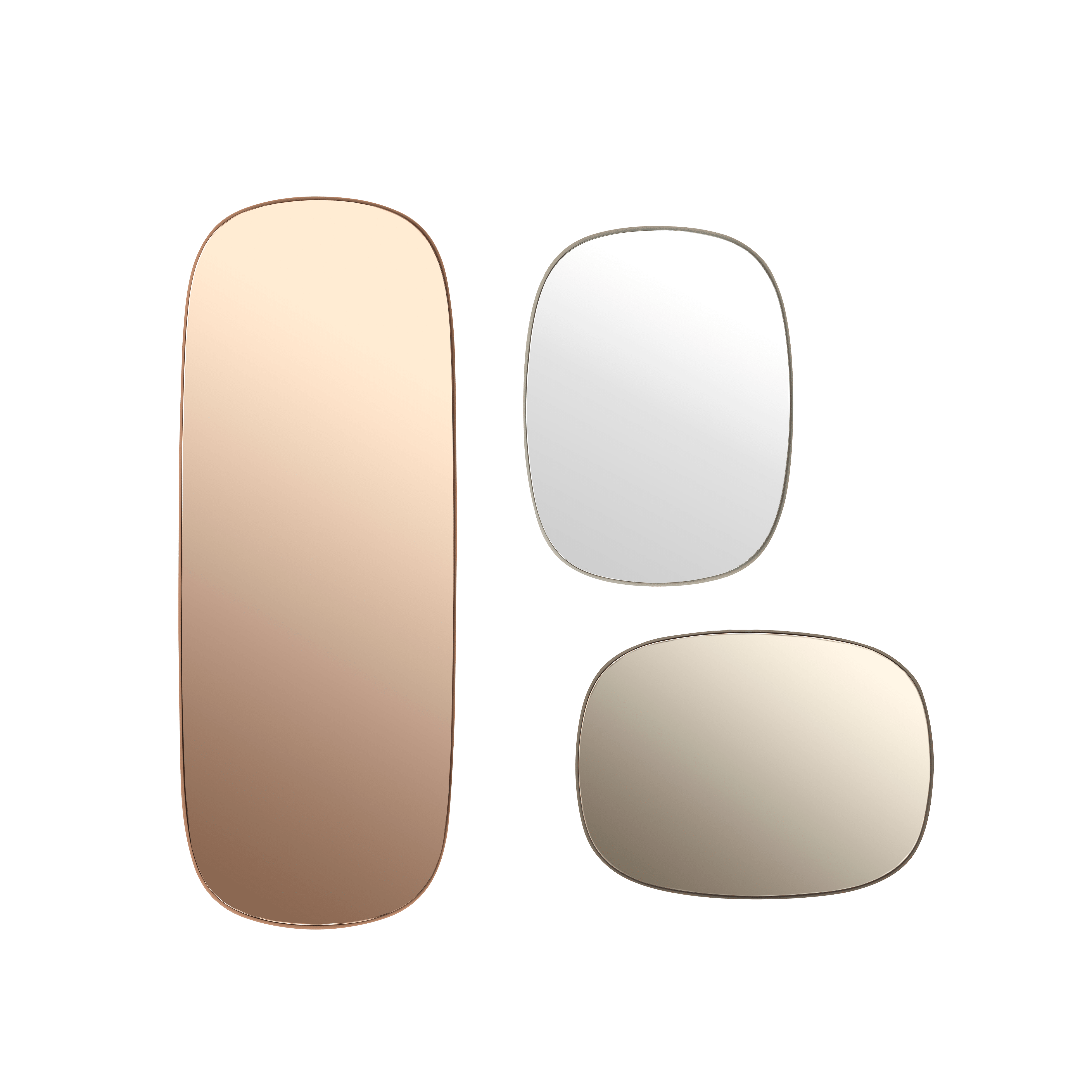 Framed Mirror with Pink Glass in Blush Pink Frame