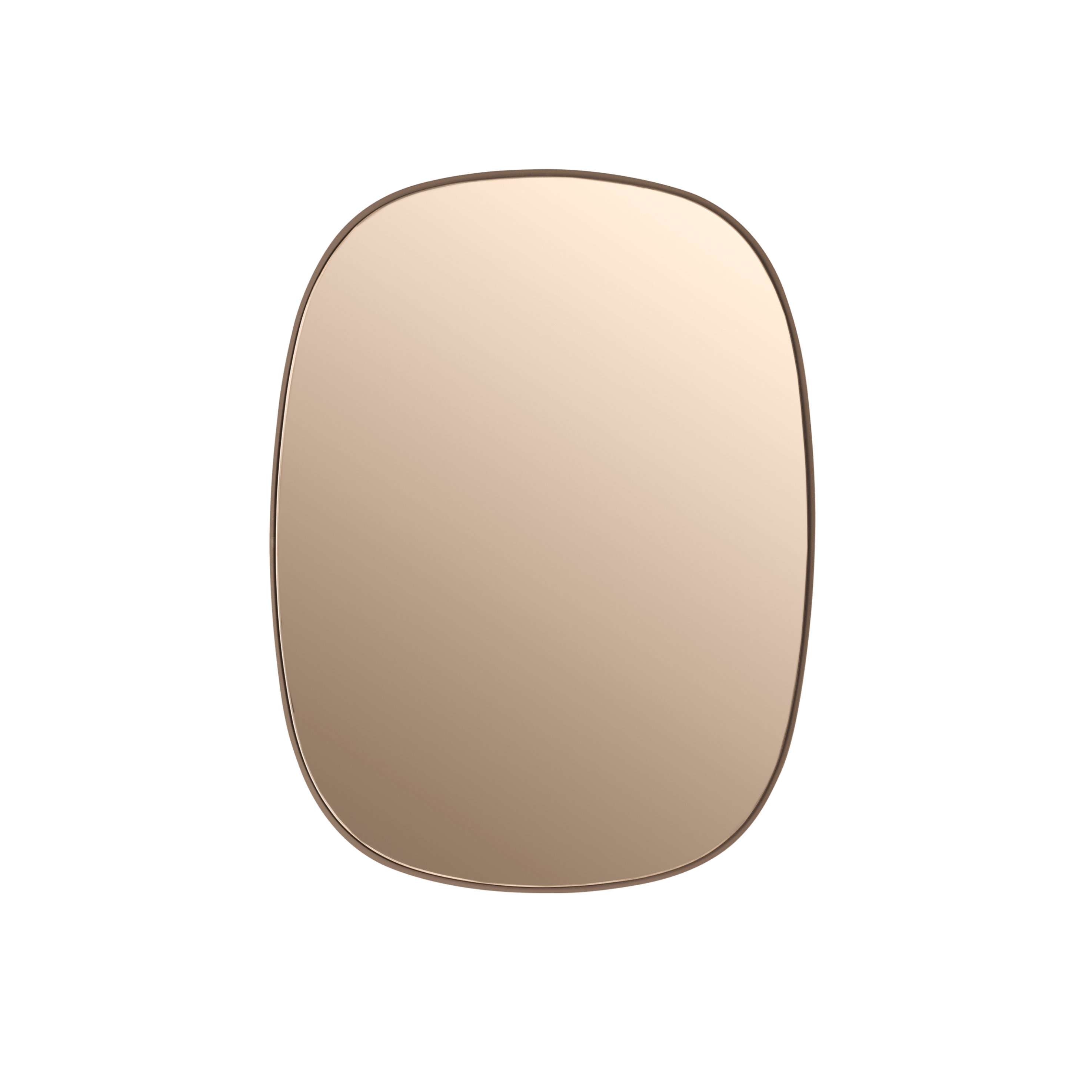 Framed Mirror with Pink Glass in Blush Pink Frame