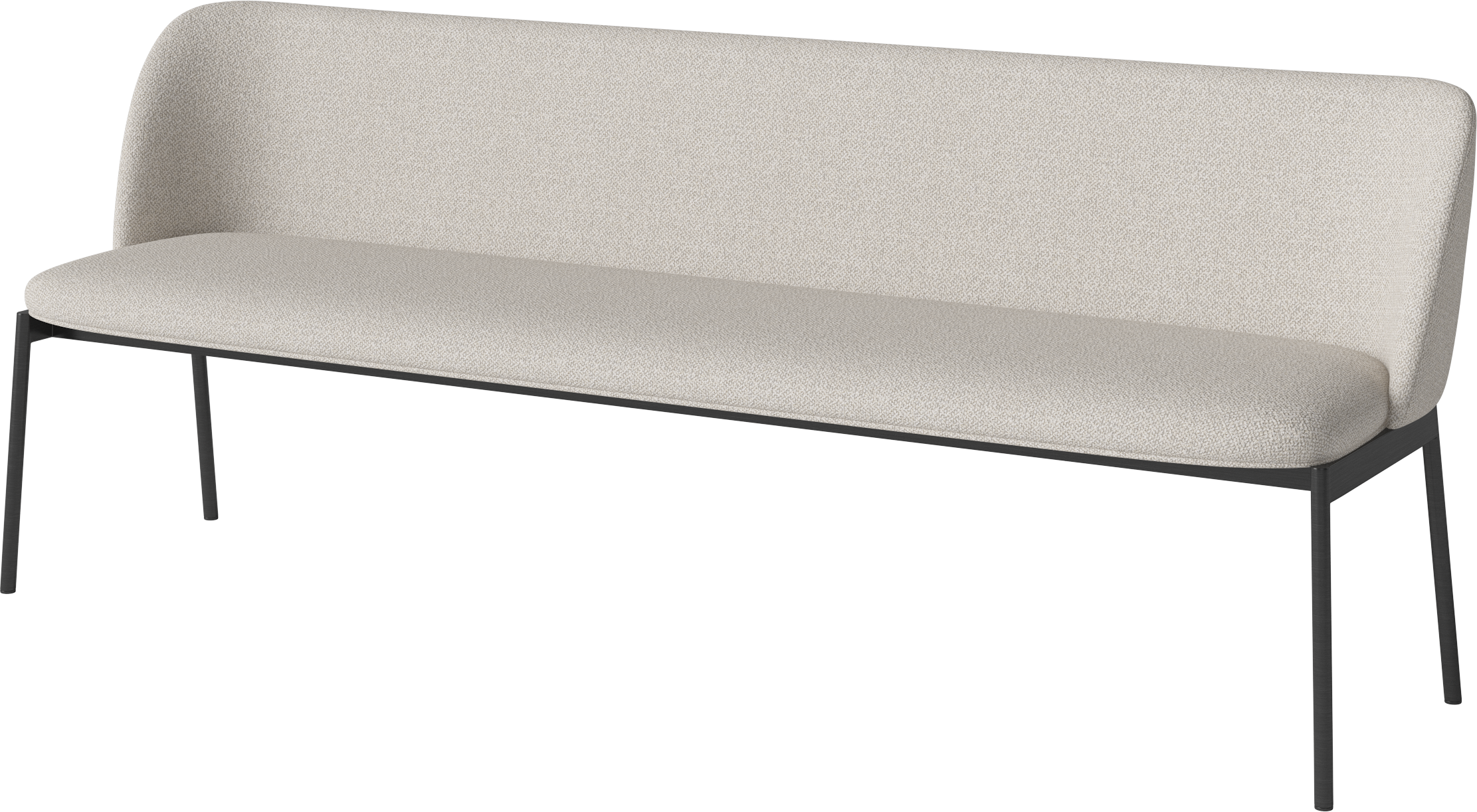 Bank 3-zits gestoffeerd FRANK zwarte stalen basis