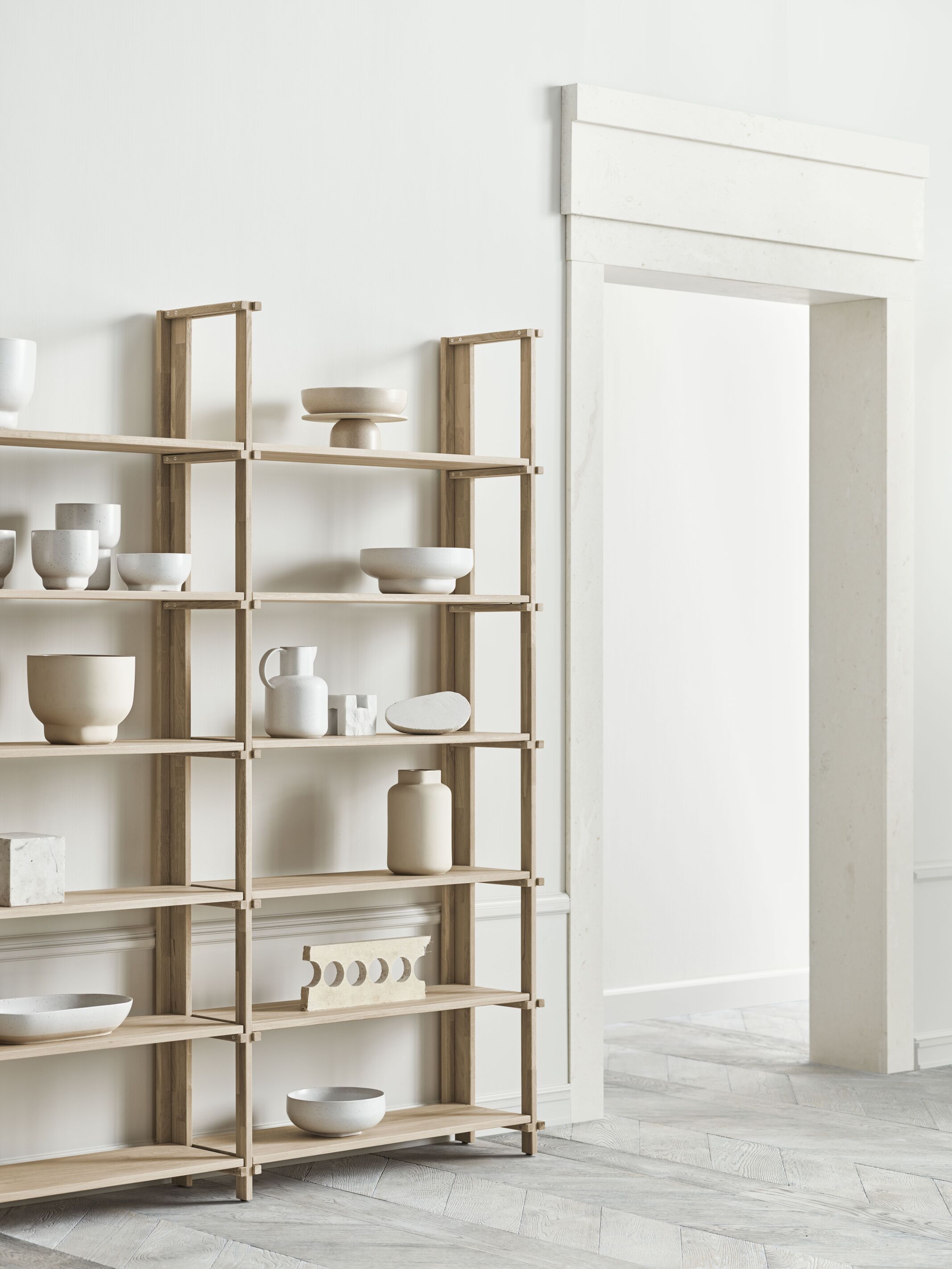 Boekenkast FRIEDMAN gebleekt eikenhout