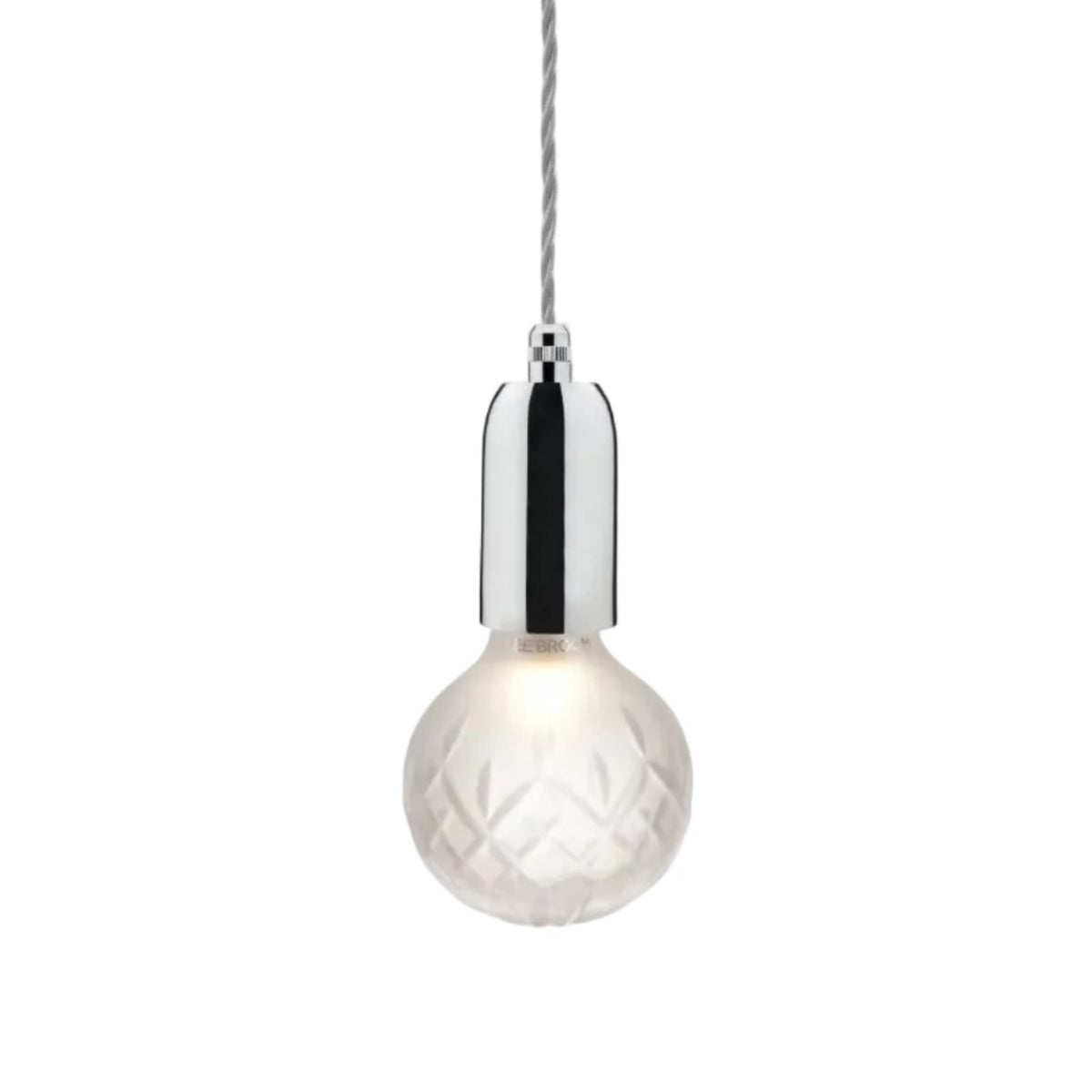 Hanglamp CRYSTAL BULB matglas kristal met chroomafwerking