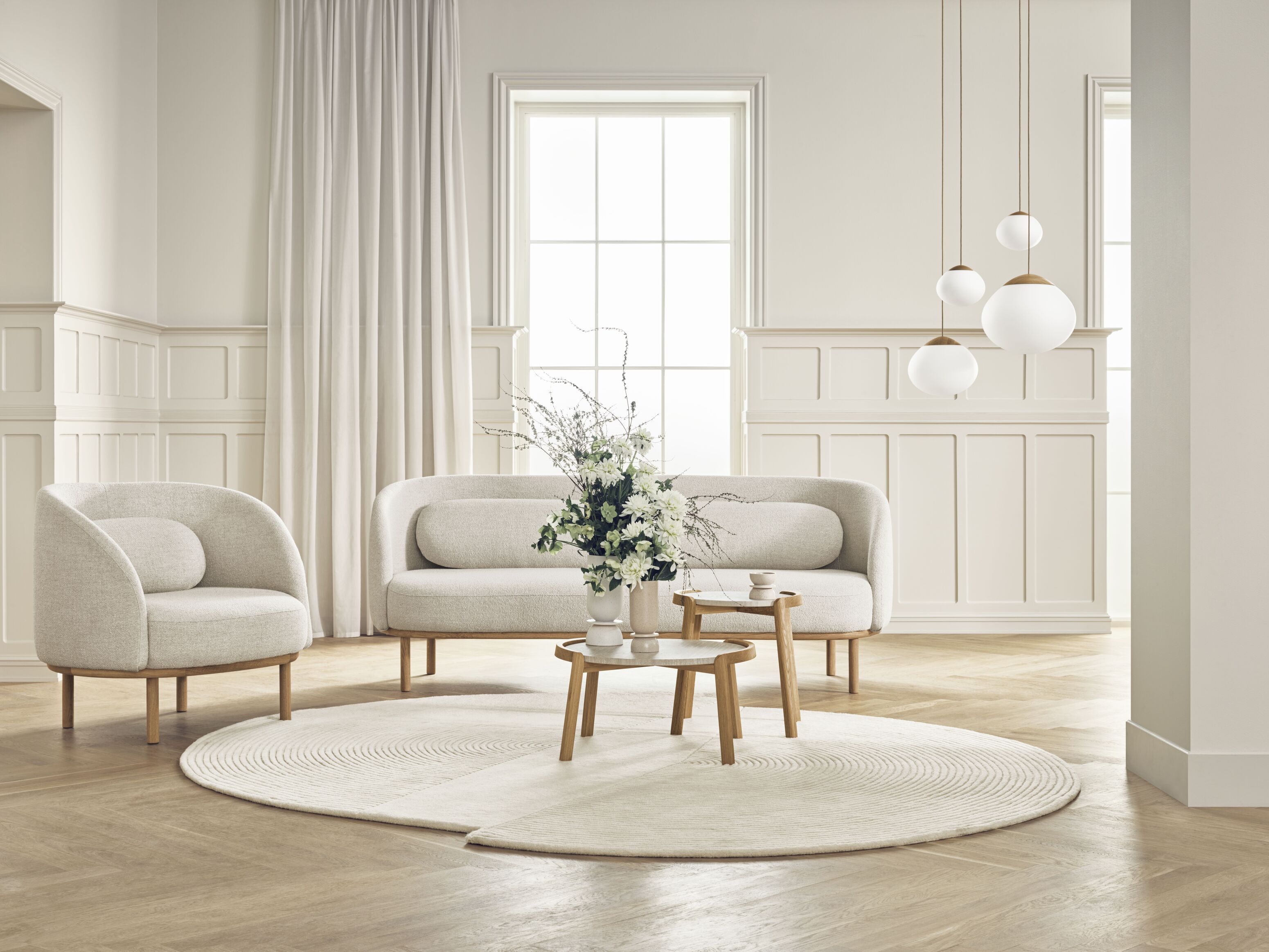 Fauteuil FUUGA basis van gebleekt eikenhout