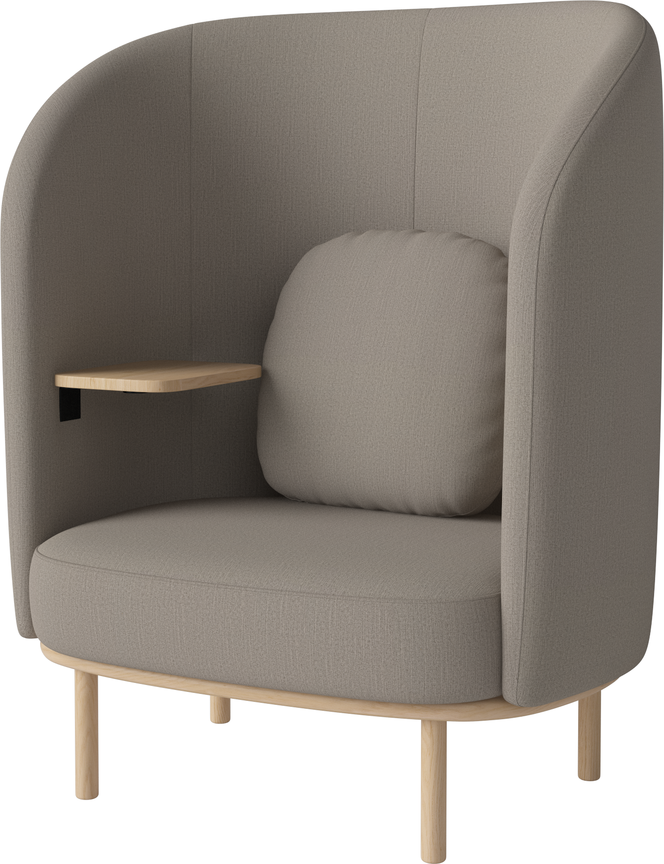 Fauteuil met tafeltje FUUGA NESTING basis van gebleekt eikenhout