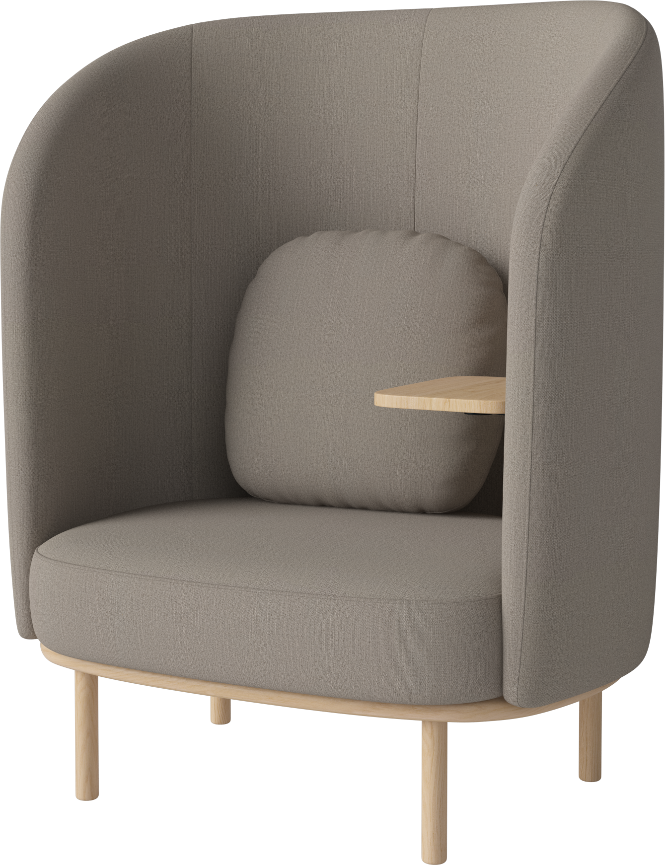 Fauteuil met tafeltje FUUGA NESTING basis van gebleekt eikenhout