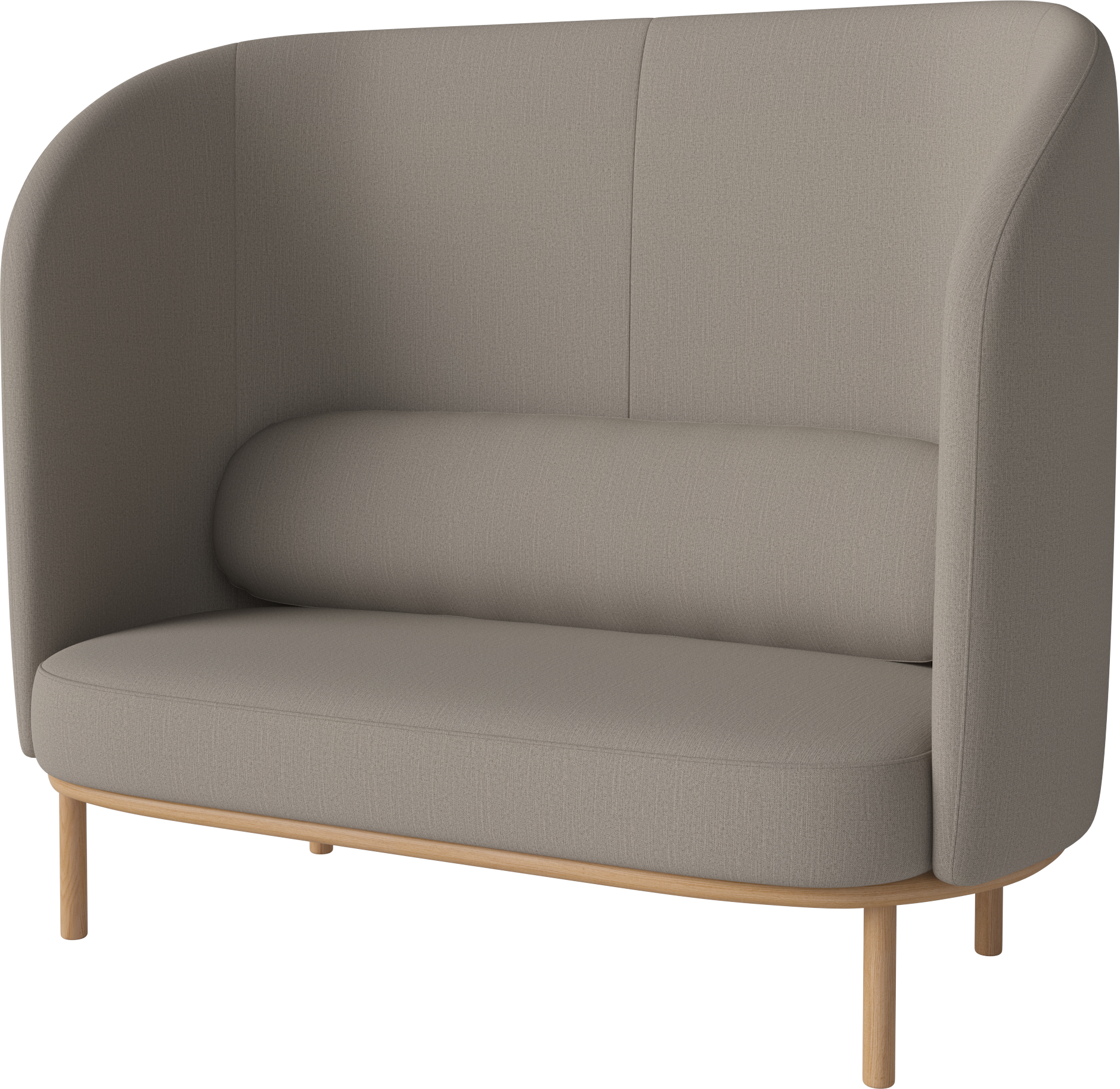 Sofa 2-zits FUUGA NESTING met een eikenhouten basis