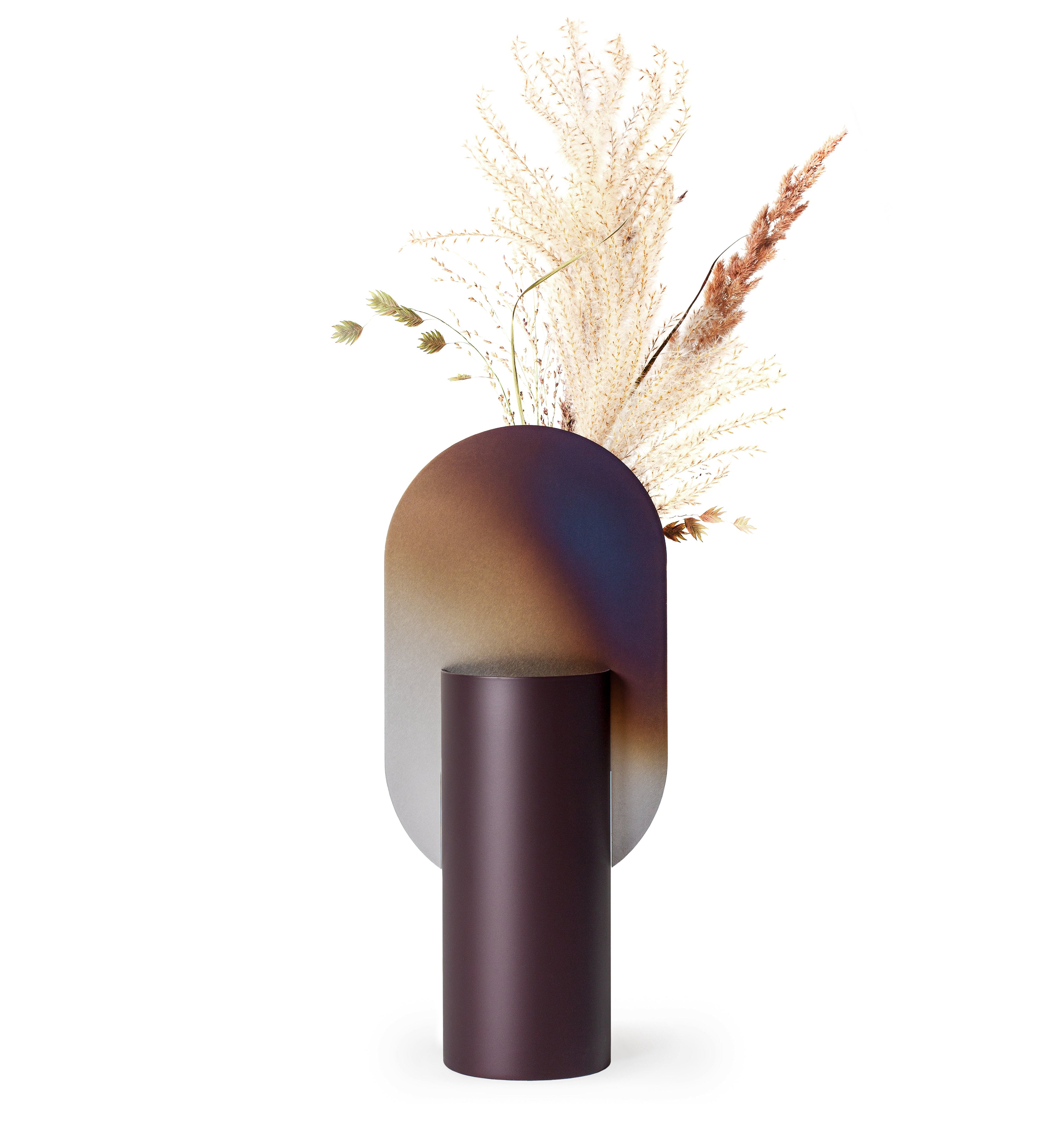 GENKE Vase - NUMBERED EDITION burgundy with tempered steel