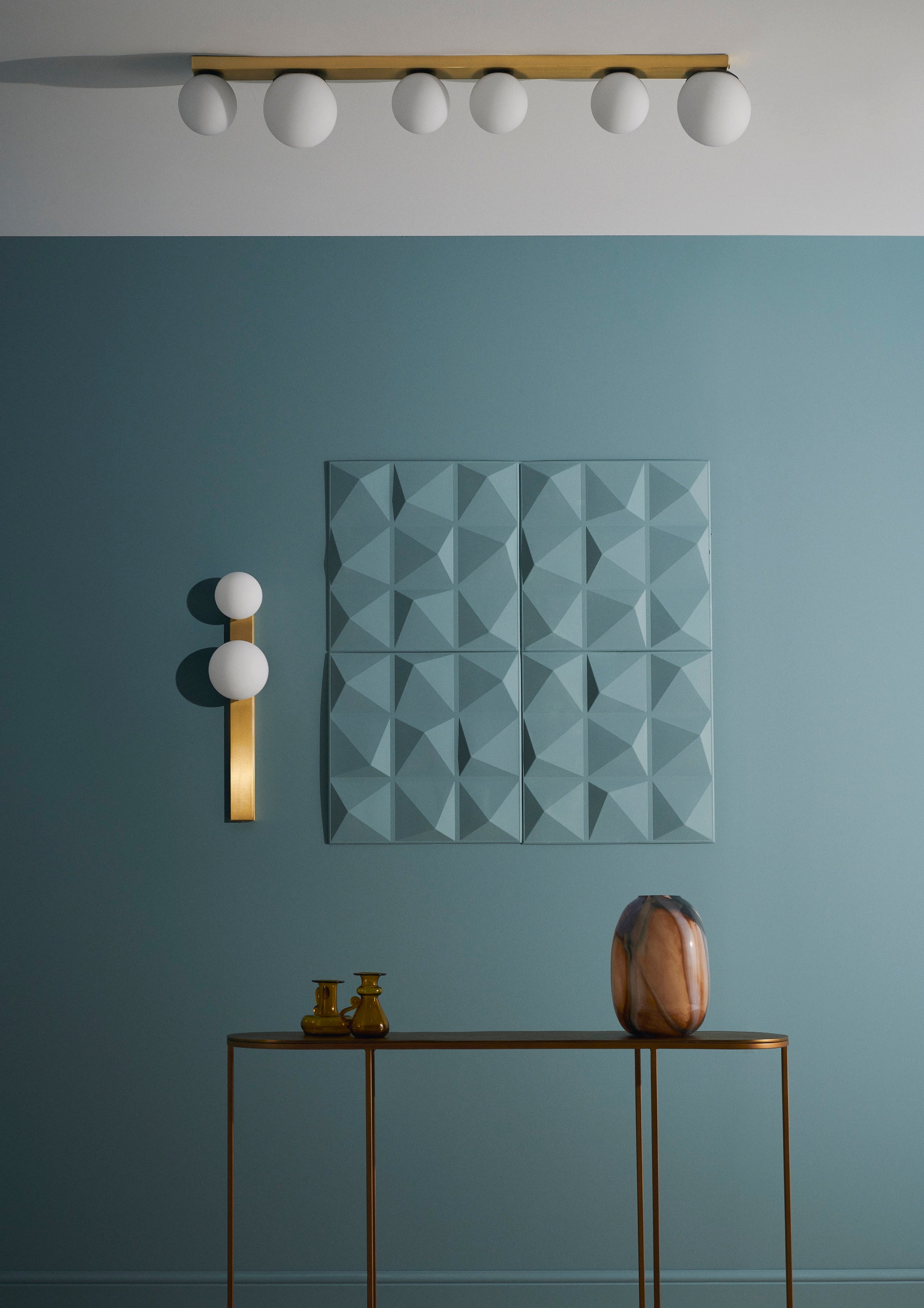 Twee-punts wandlamp GIGI geborsteld messing