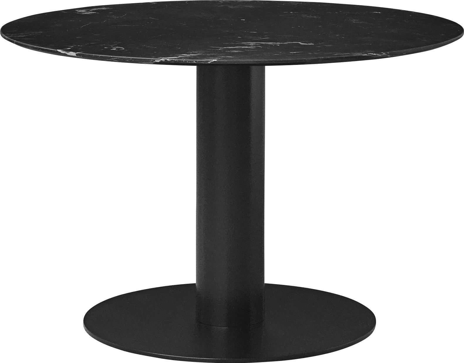 Ronde tafel 2.0 zwart marmer met zwarte voet