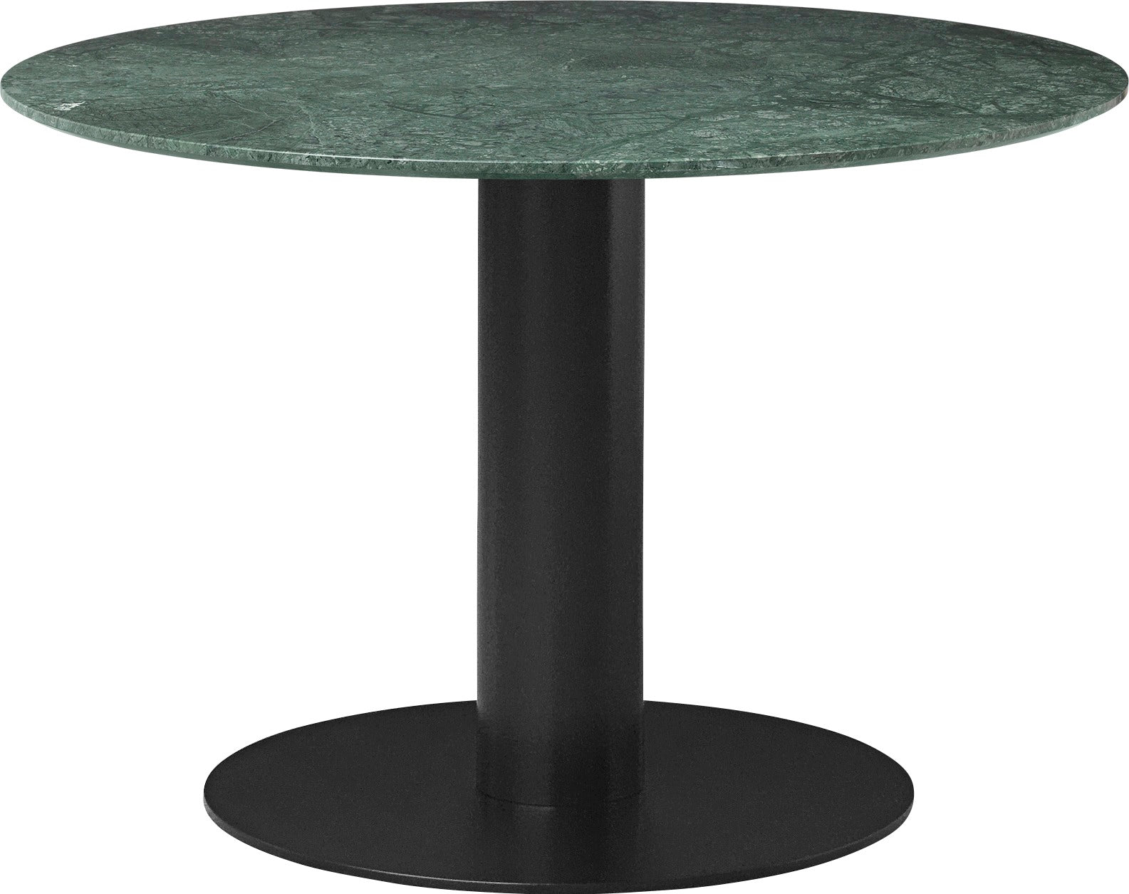 Round table 2.0 green marble with black base