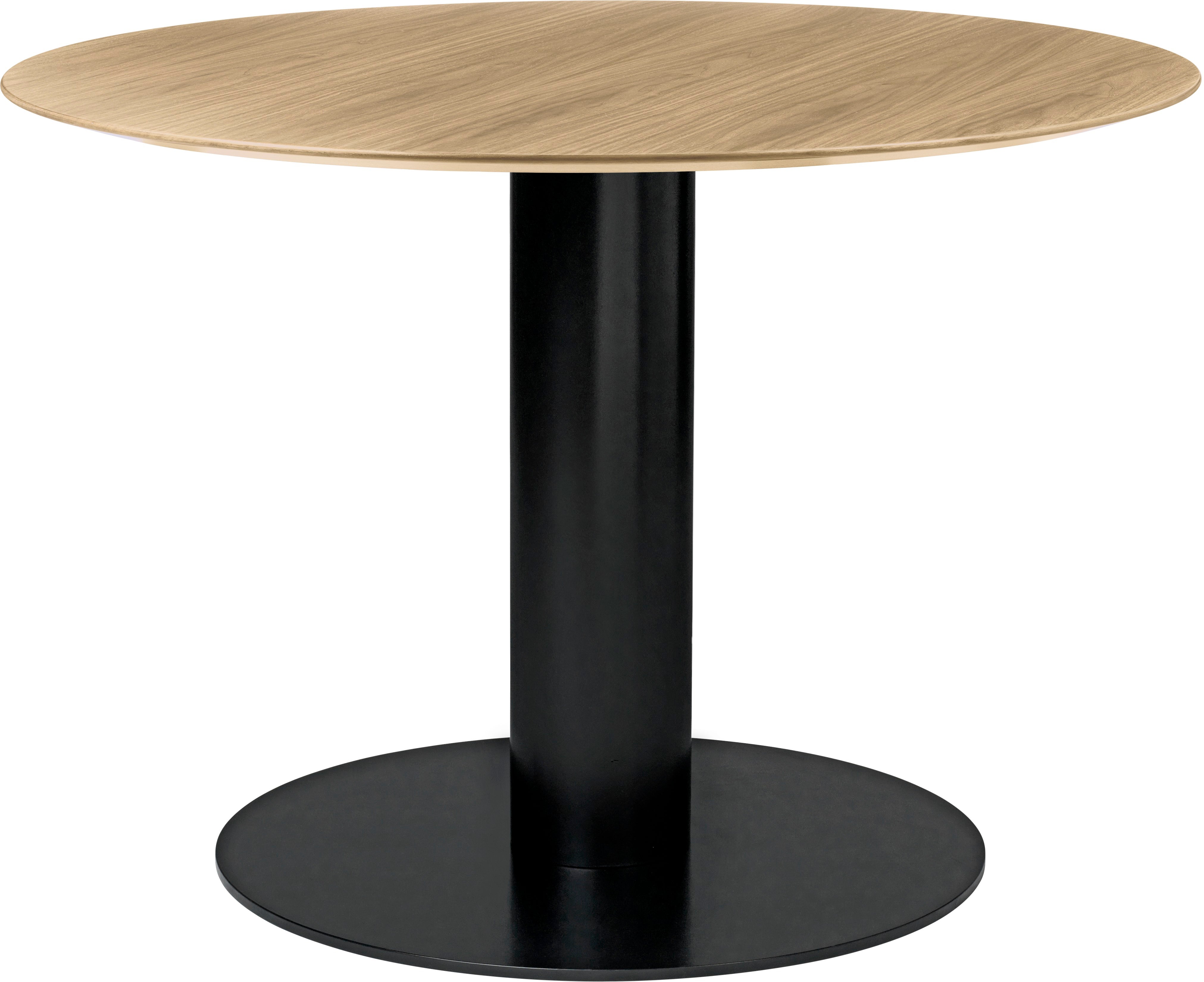 Ronde tafel 2.0 van eikenhout met zwarte basis