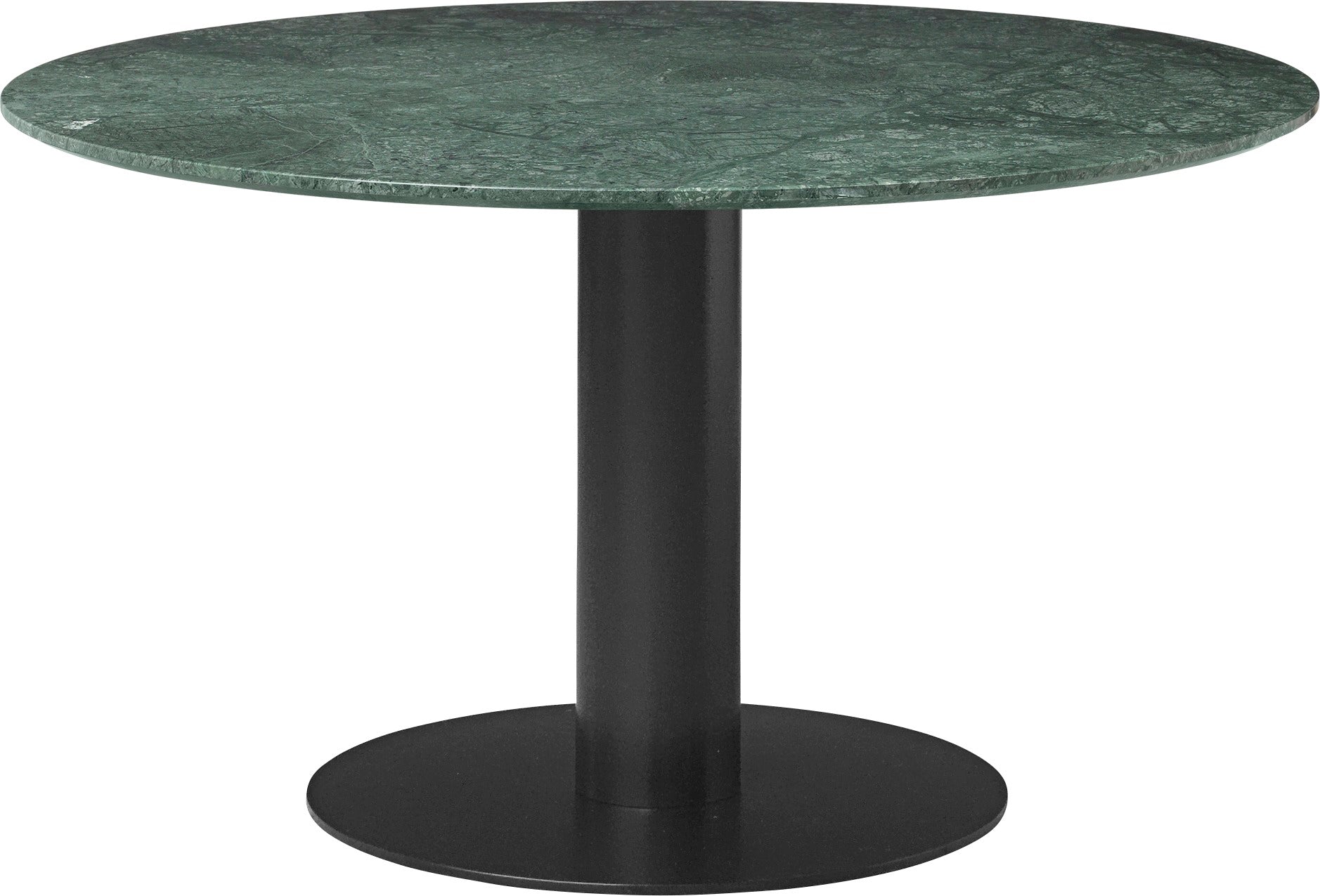 Round table 2.0 green marble with black base