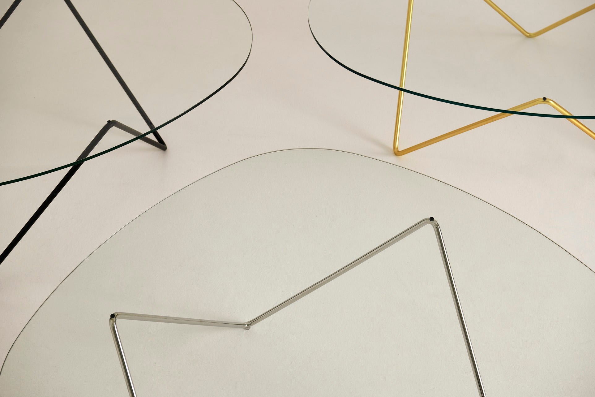 Koffietafel PEDRERA glas met verchroomde basis