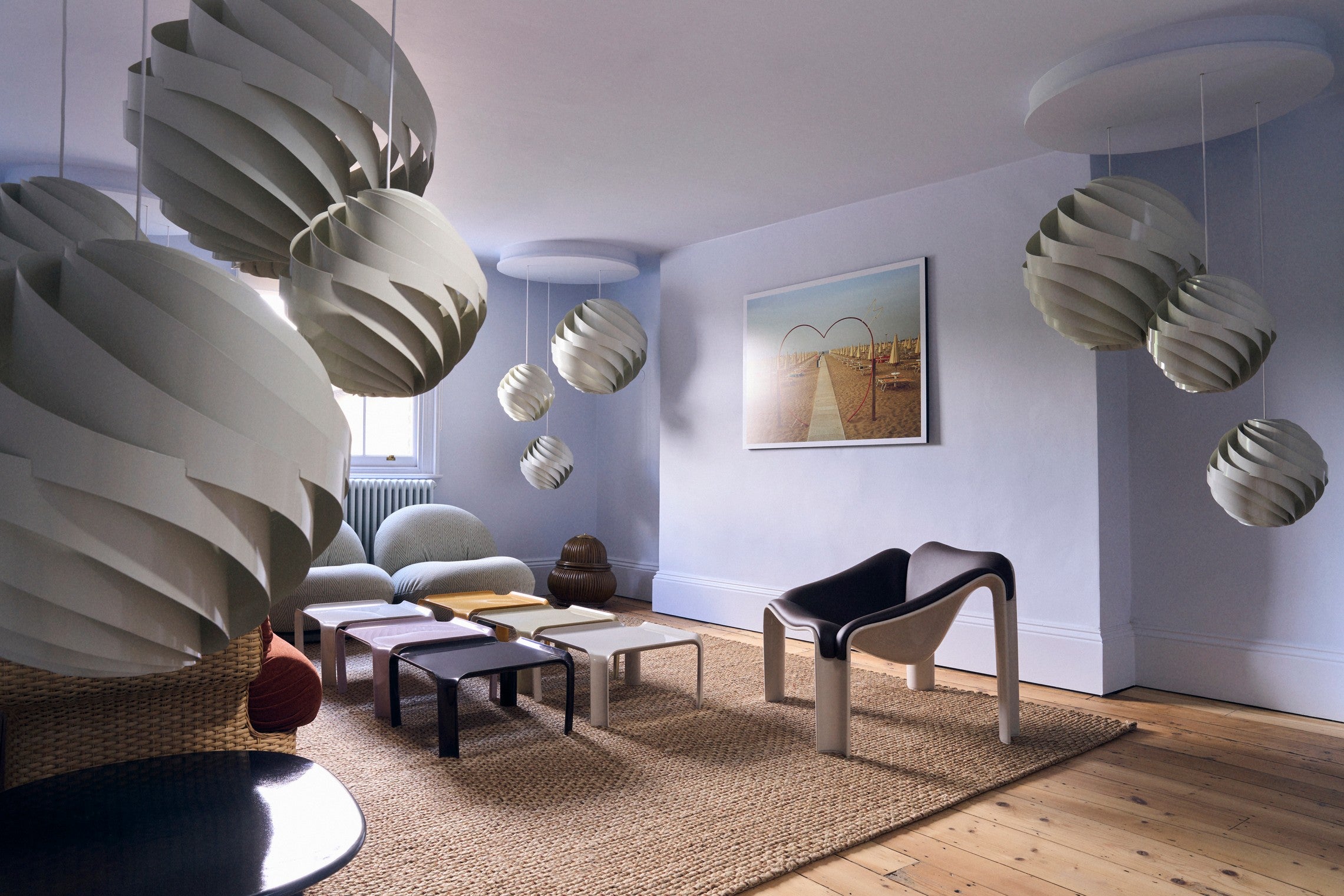 Lavendelkleurige salontafel T877