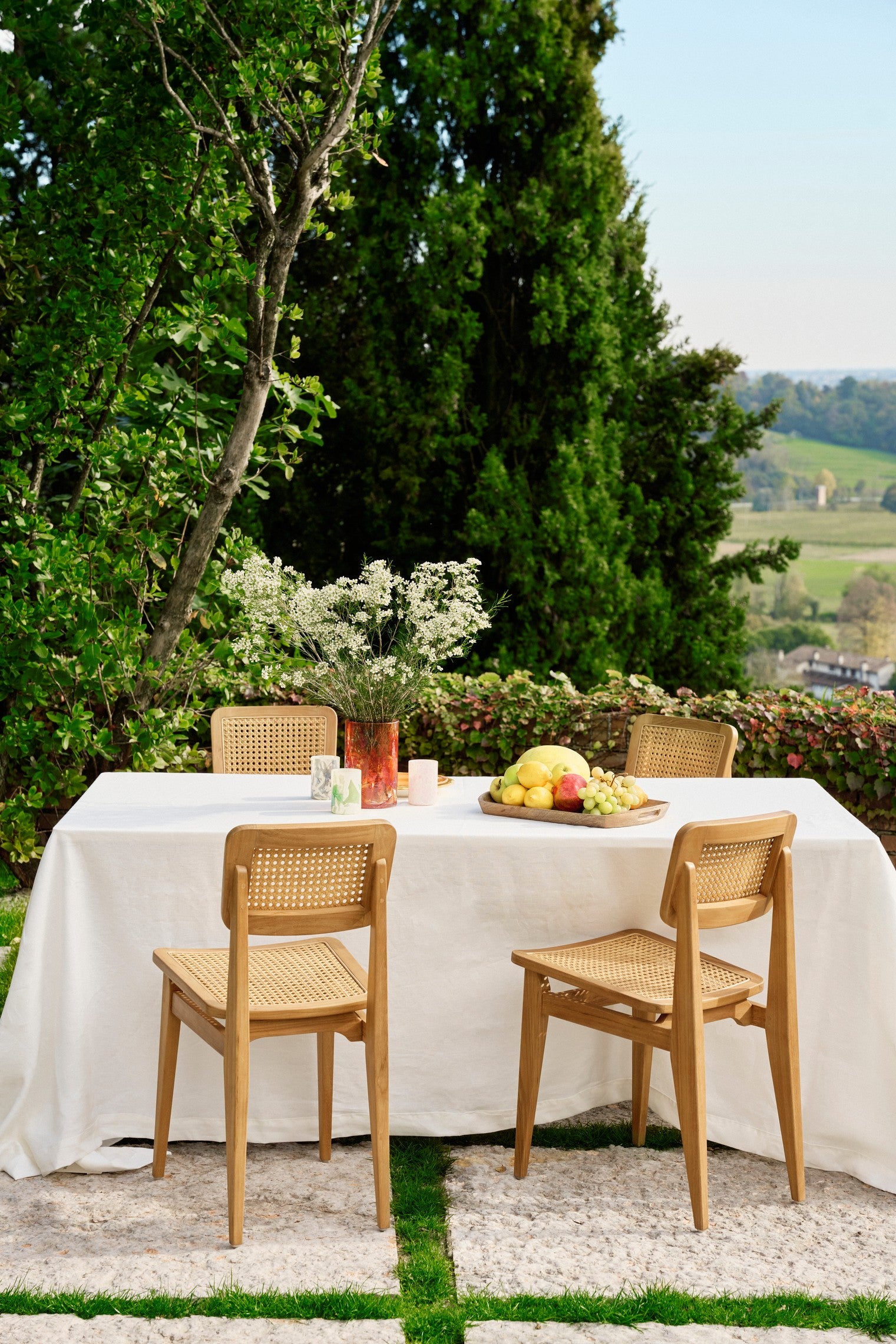 Gartenstuhl C-CHAIR aus Teakholz mit Geflecht