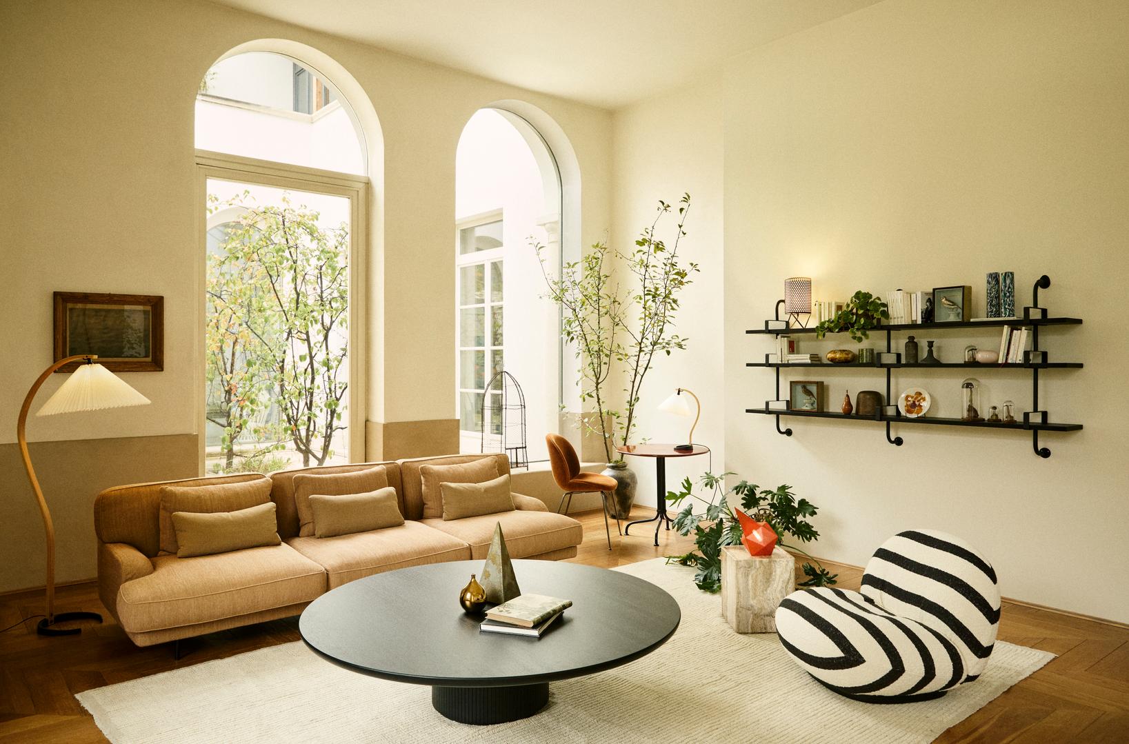 PIETRA Beistelltisch cremefarbener Travertin