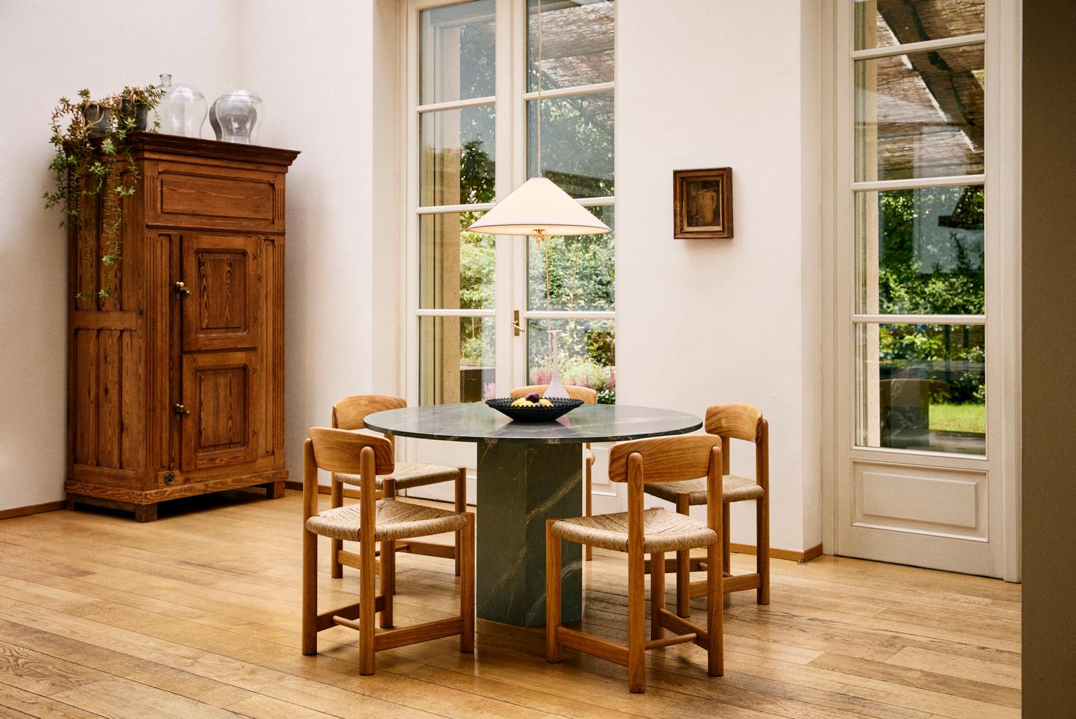 DAUMILLER Stuhl Kiefernholz mit geflochtener Sitzfläche