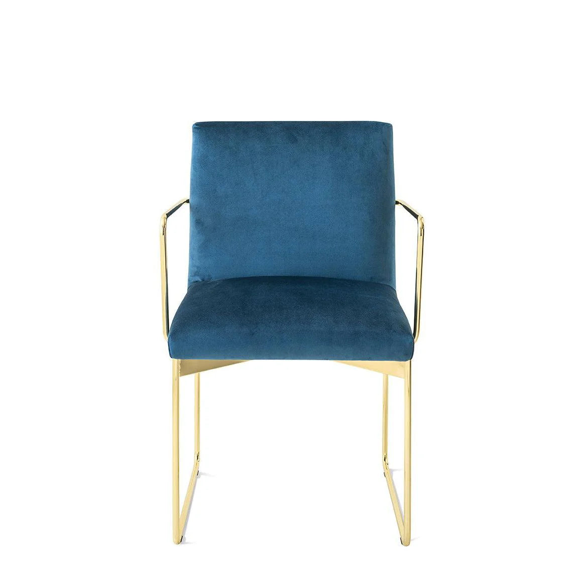 GALA Armchair with Upholstered Seat and Gold Base