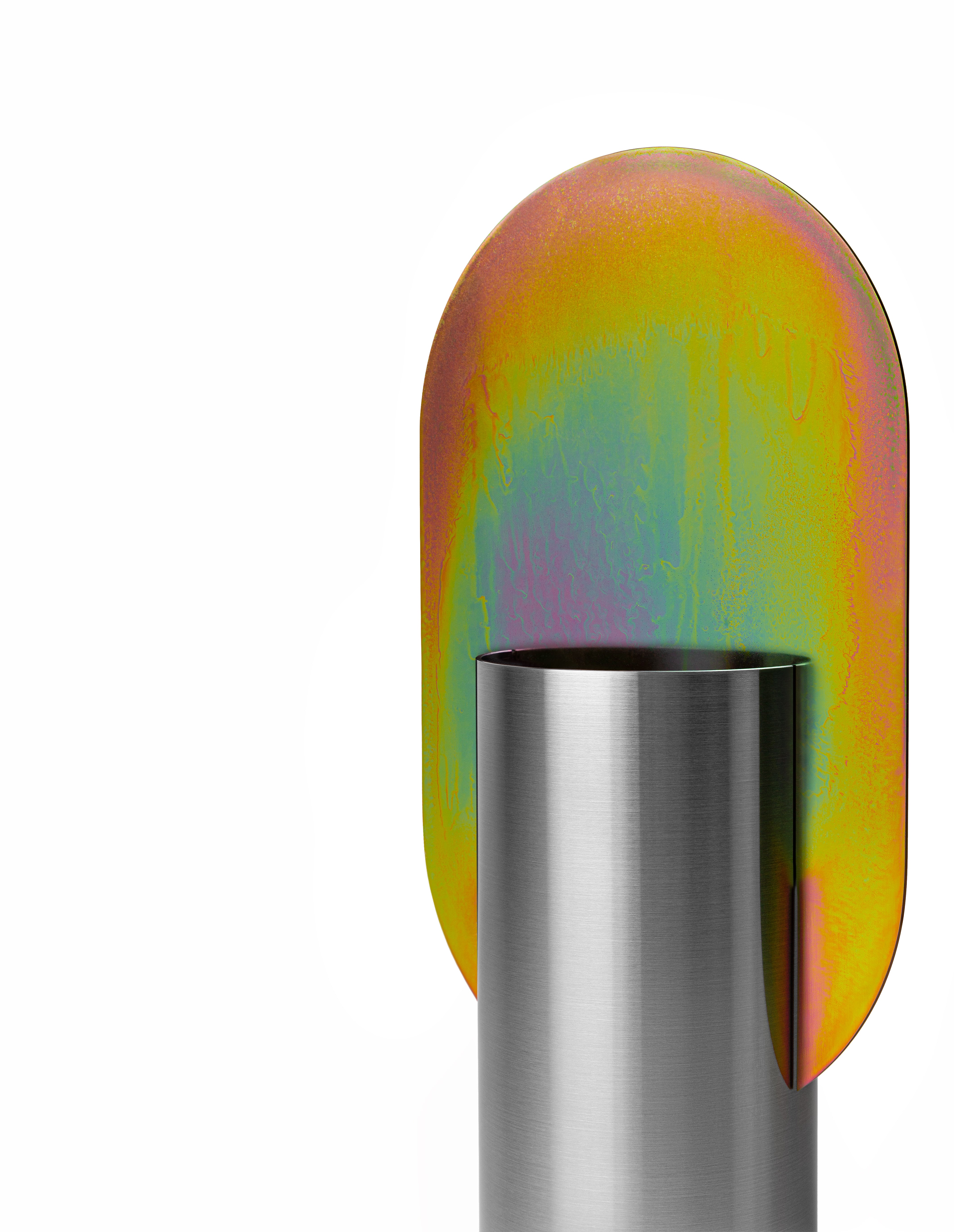 GENKE Vase - NUMBERED EDITION stainless steel with rainbow zinc