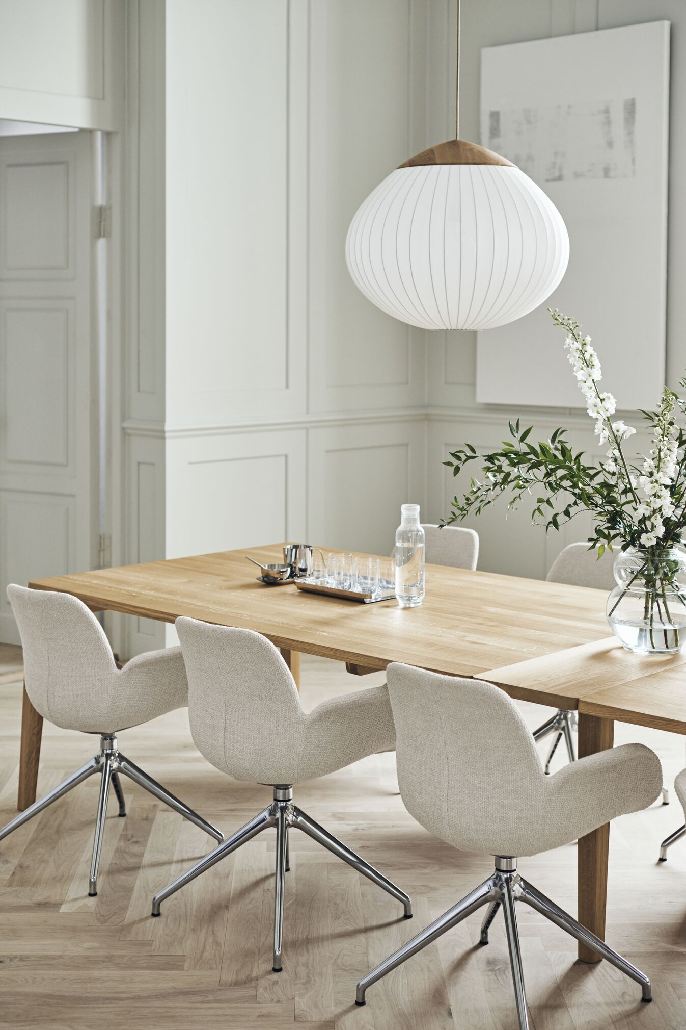 Bureau stoel SEED beige met stalen basis